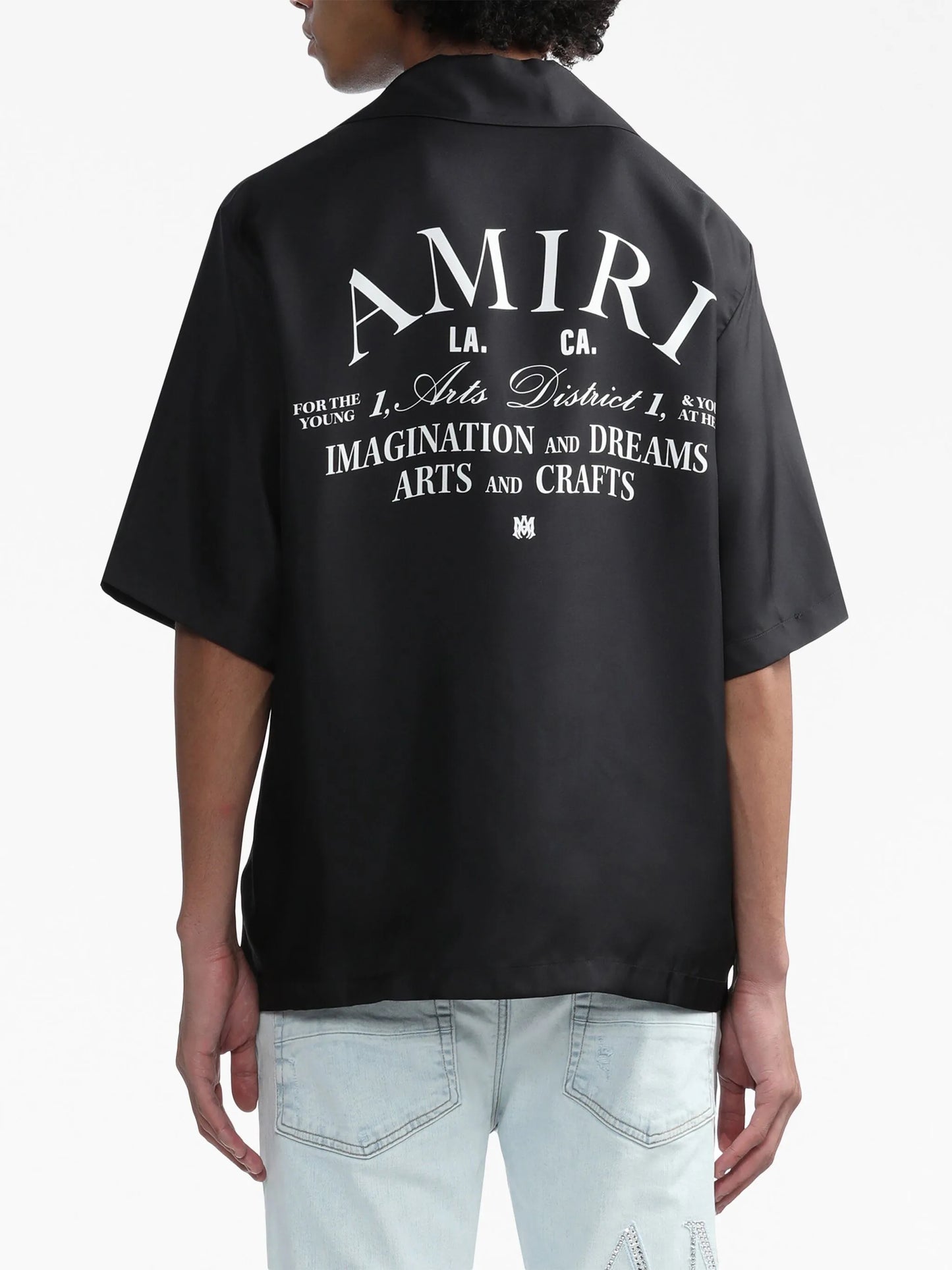 logo-print short-sleeve silk shirt
