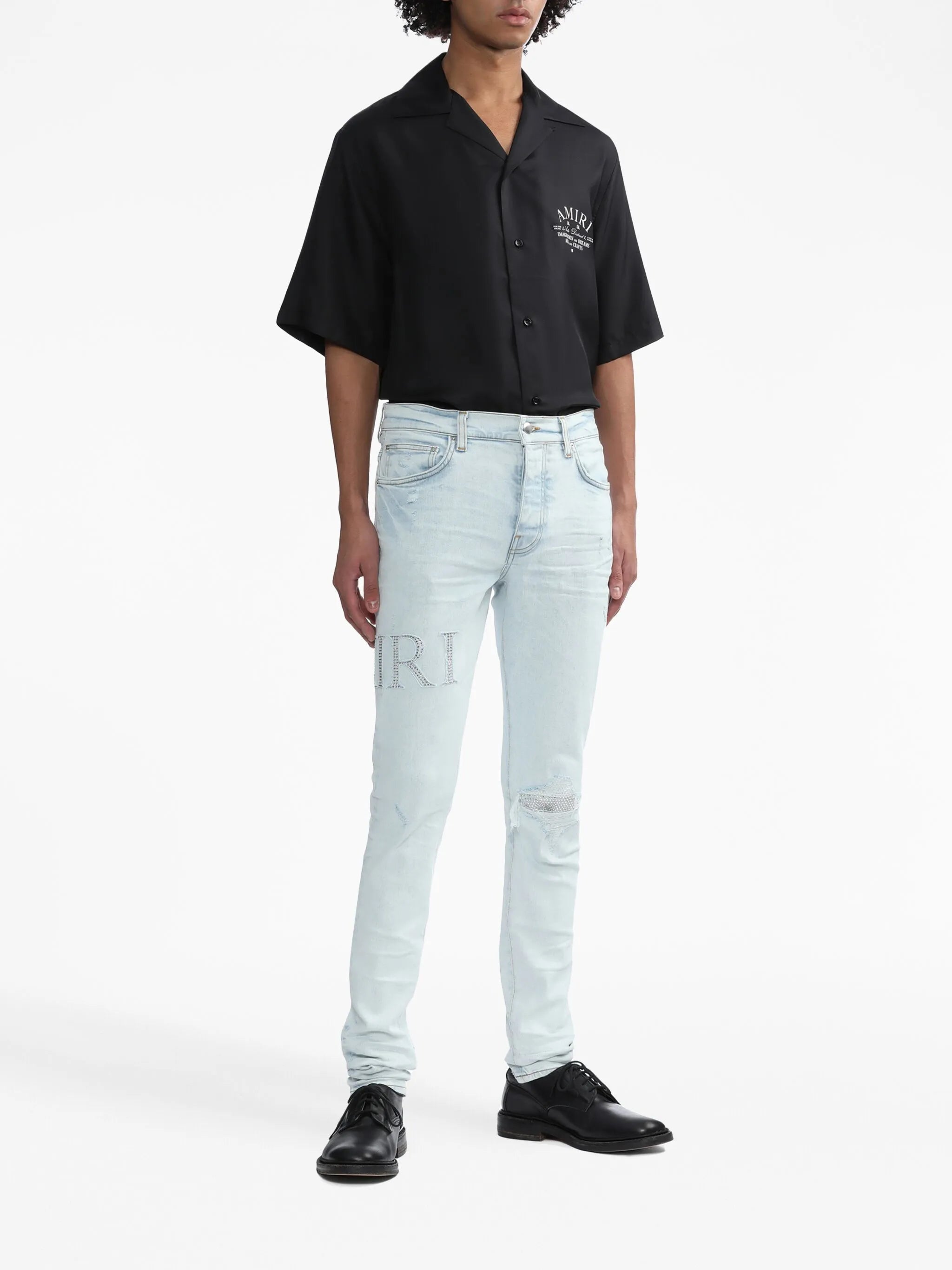 logo-print short-sleeve silk shirt