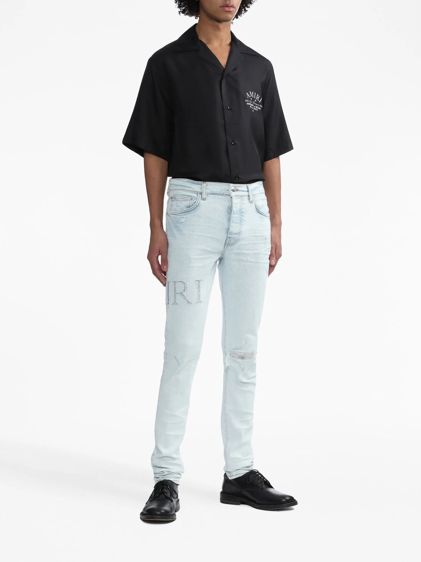 logo-print short-sleeve silk shirt