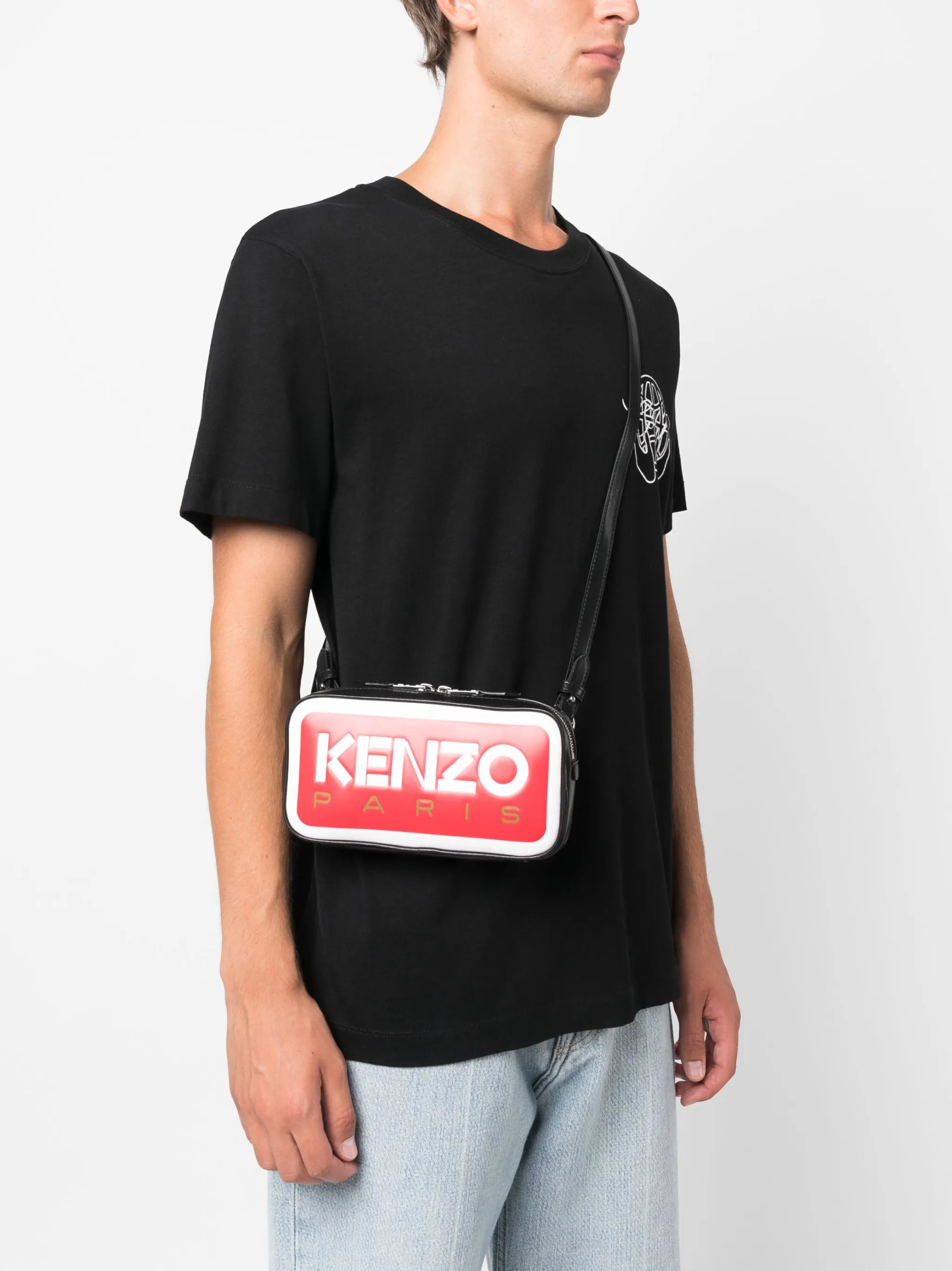 logo-print messenger bag