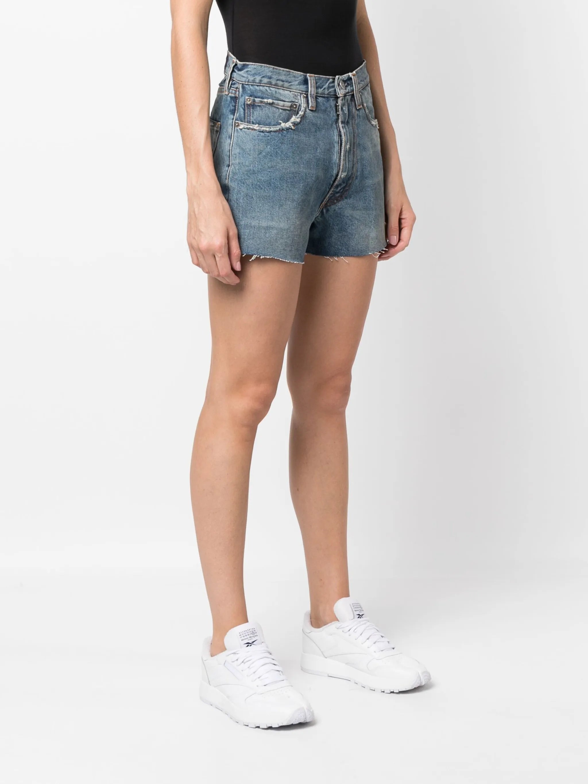 distressed denim shorts