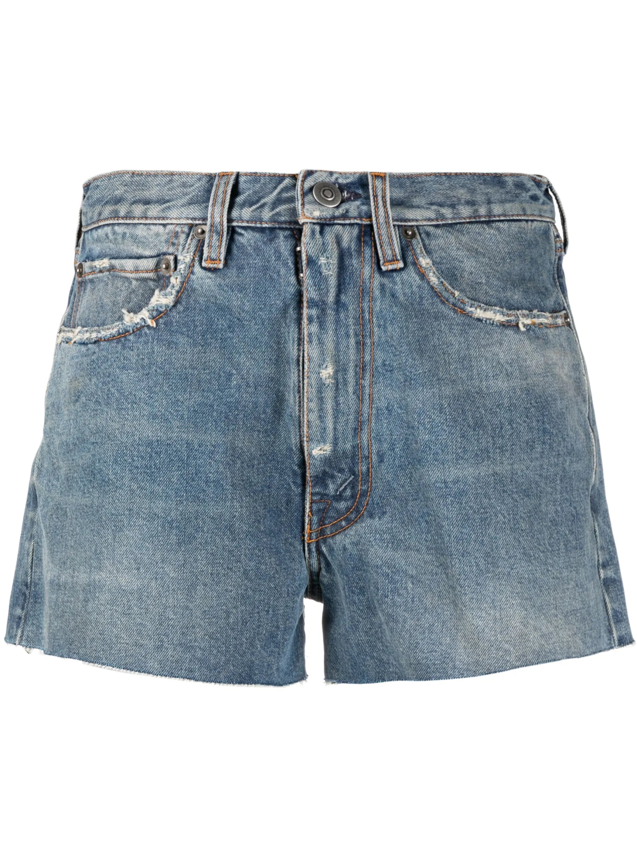 distressed denim shorts