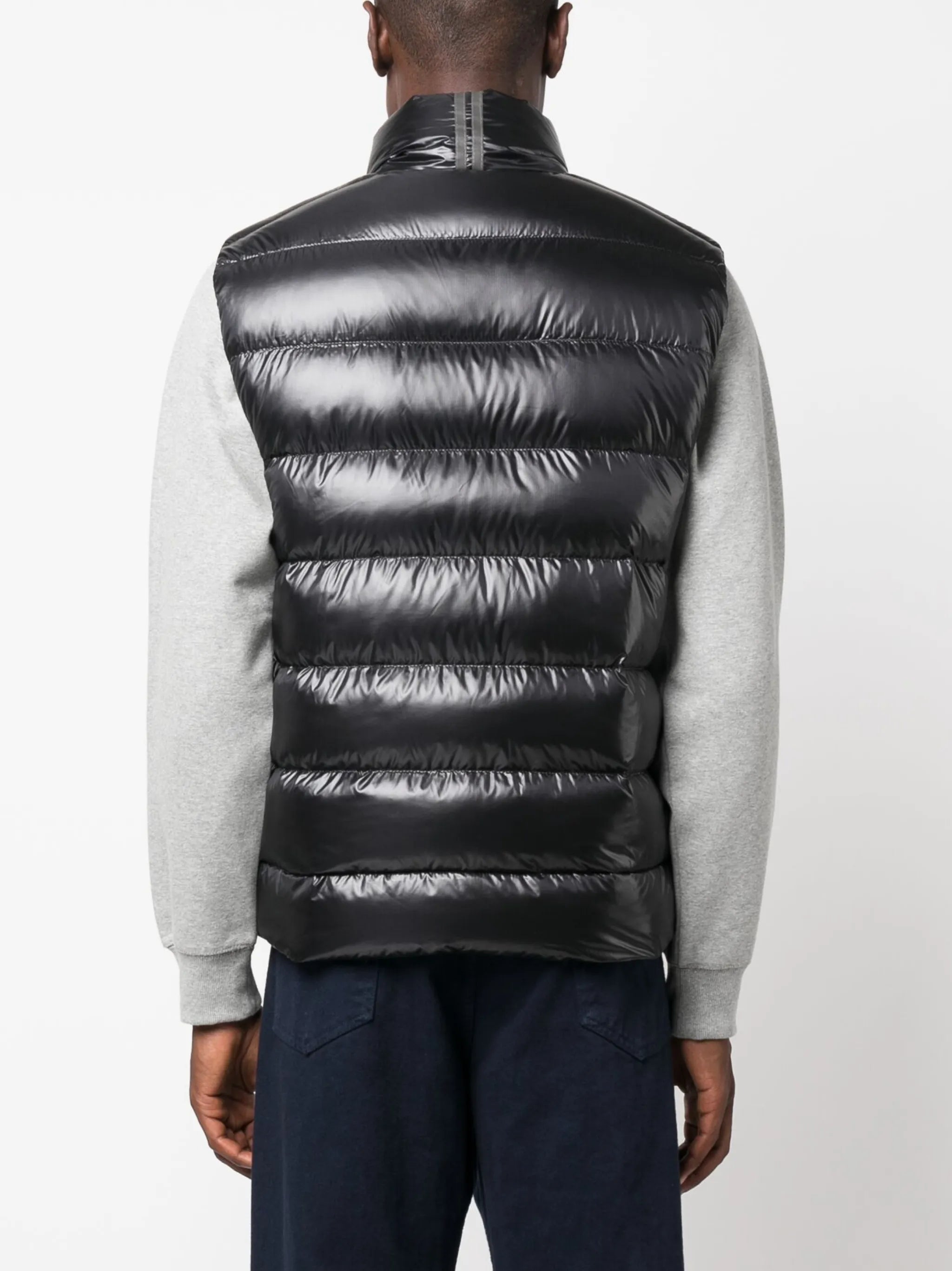 logo-patch satin padded gilet