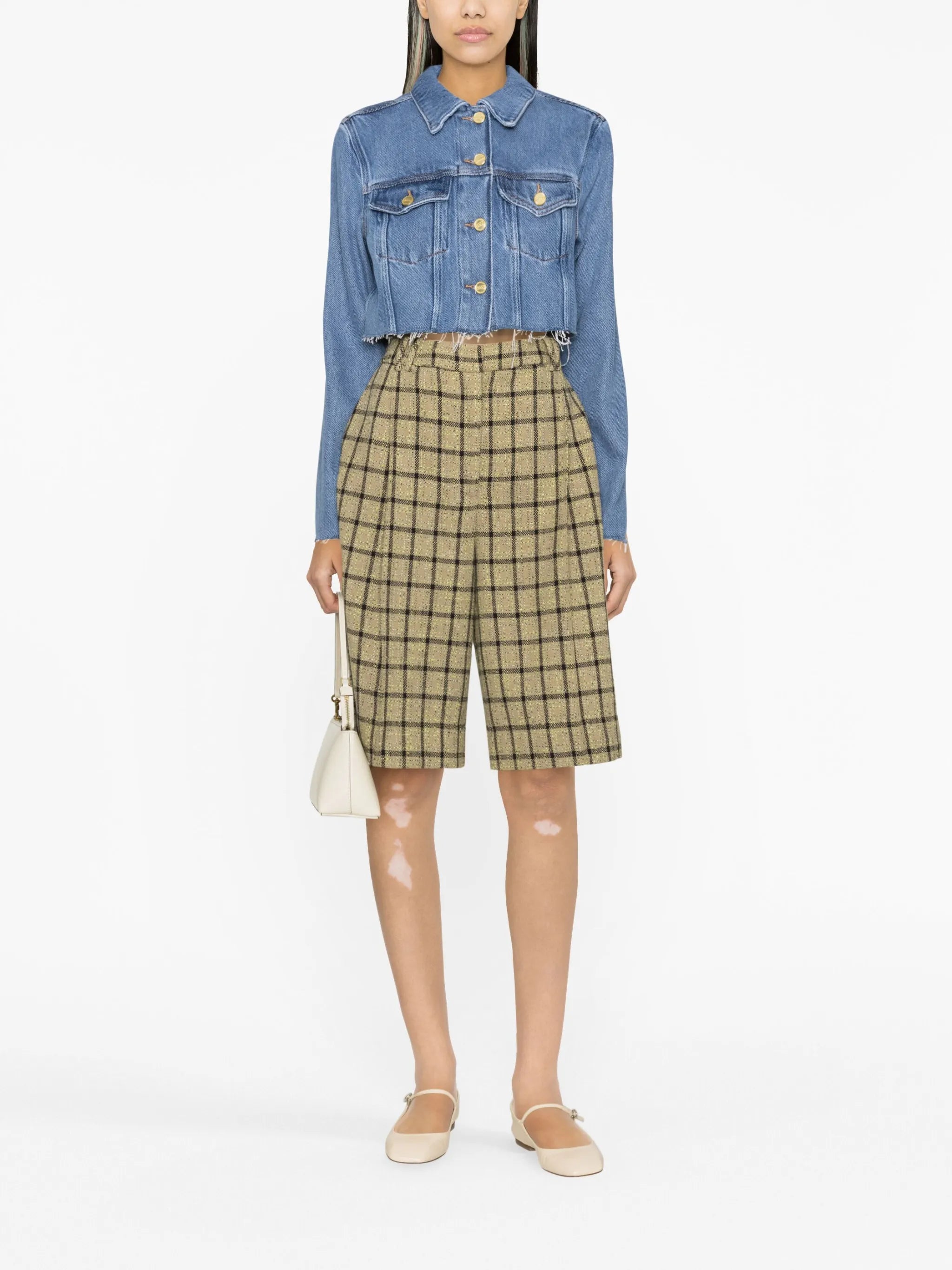 organic cotton cropped denim jacket