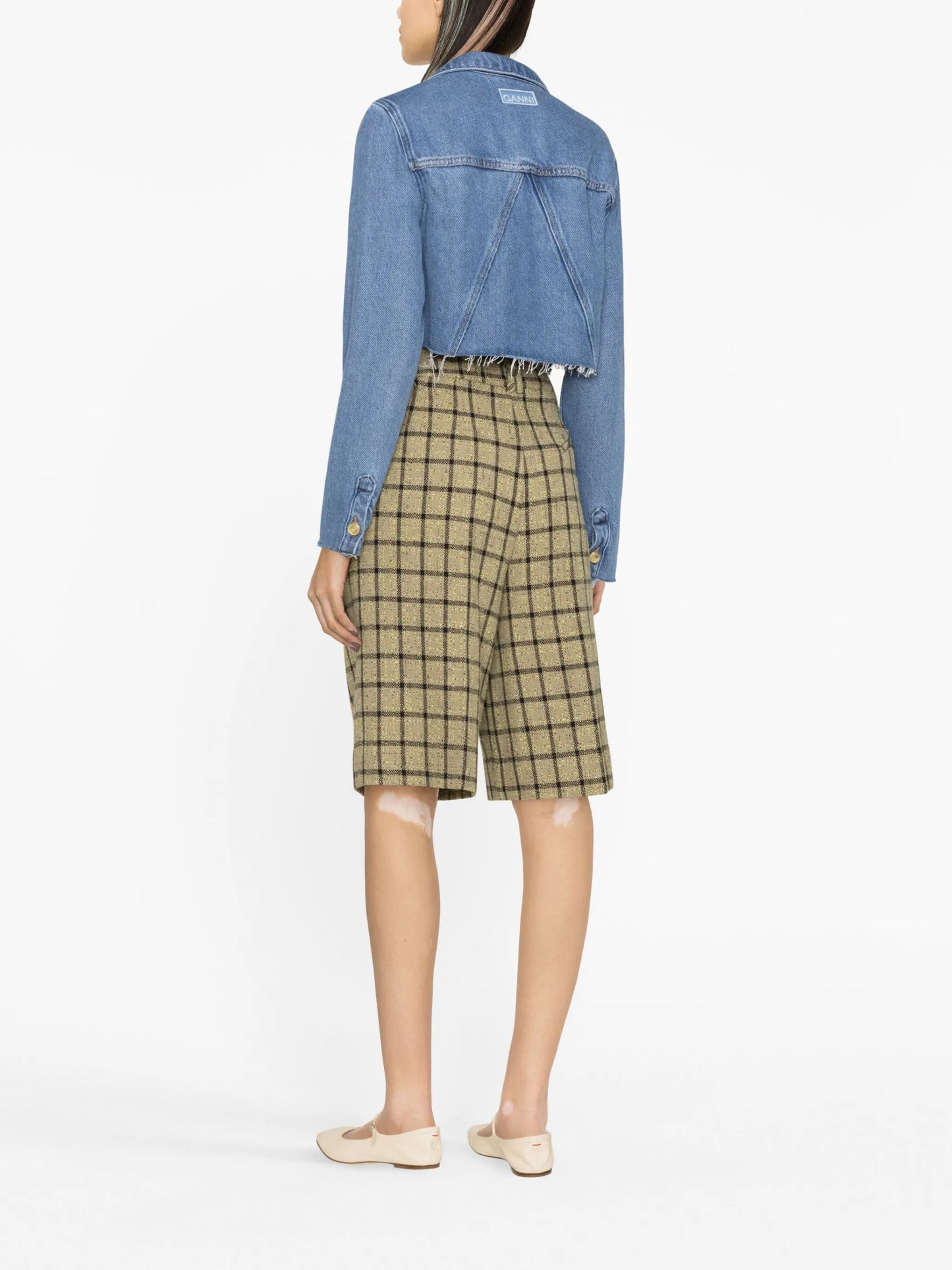 organic cotton cropped denim jacket