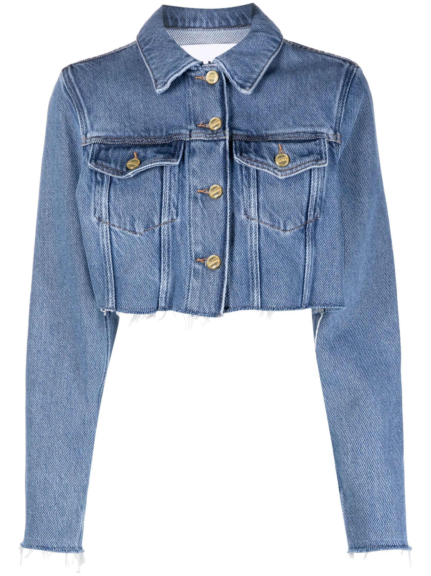 organic cotton cropped denim jacket