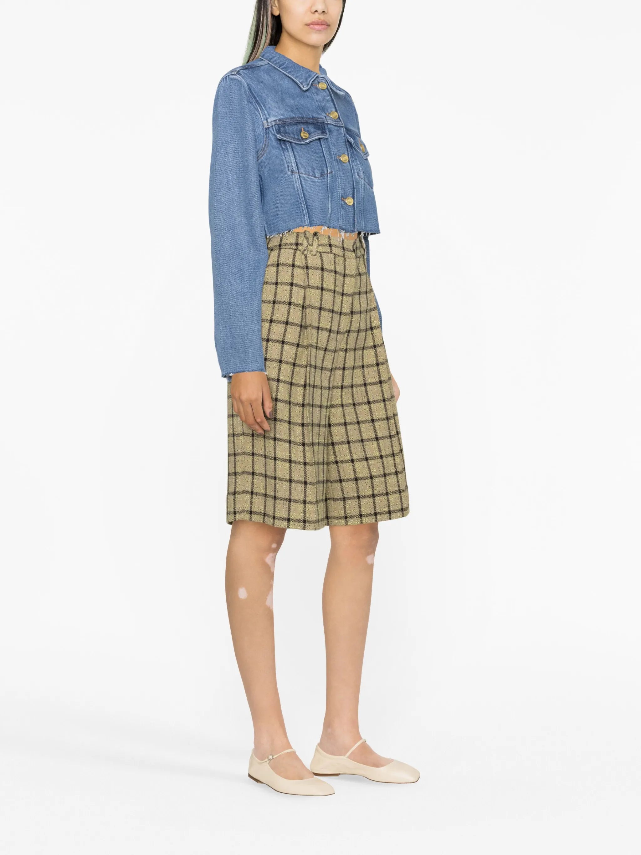 organic cotton cropped denim jacket
