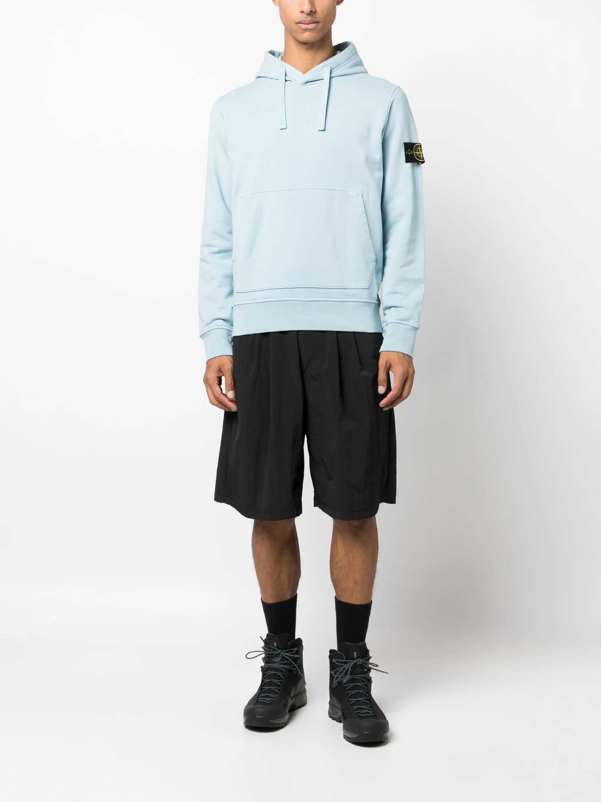 Compass-patch high-neck sweatshirt