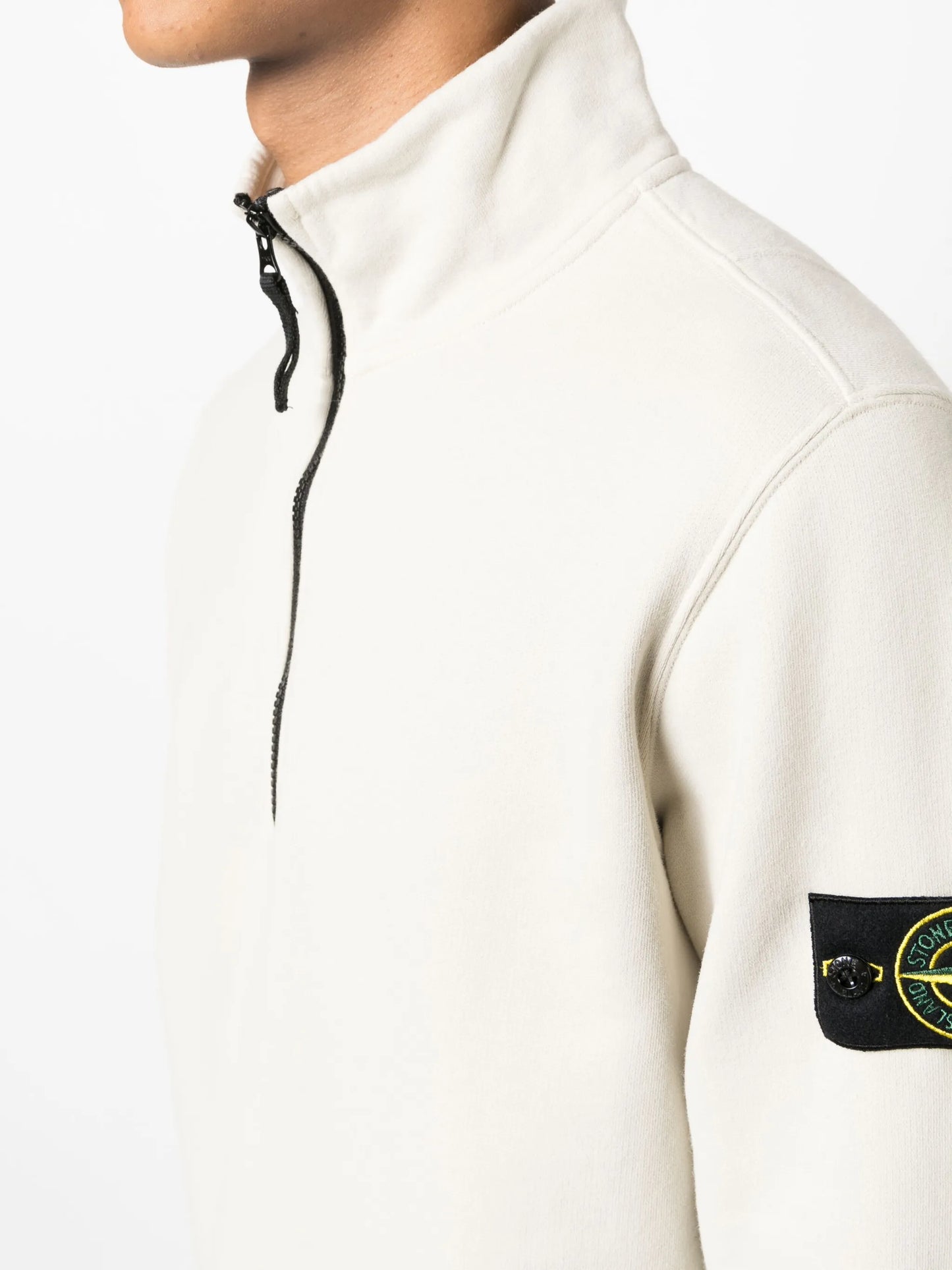 Compass-patch high-neck sweatshirt