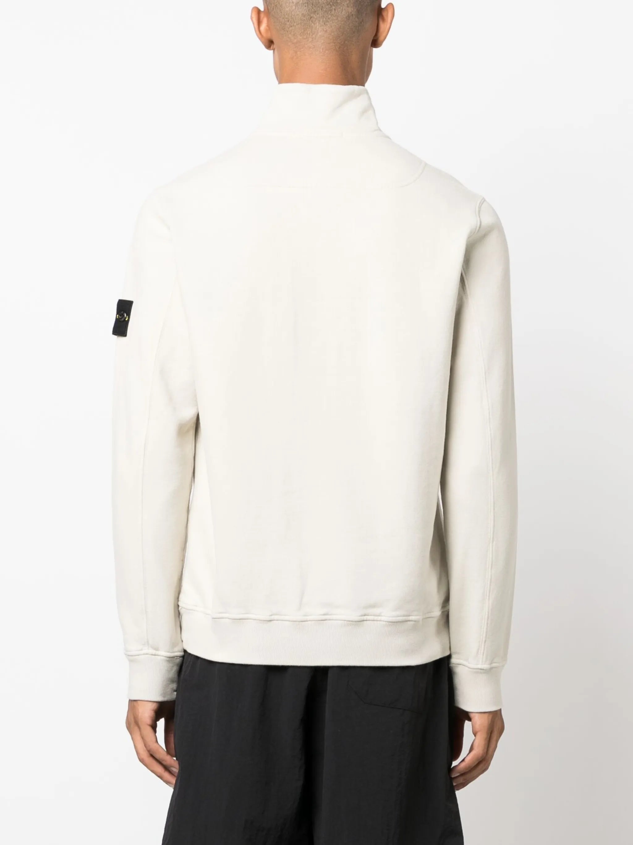 Compass-patch high-neck sweatshirt