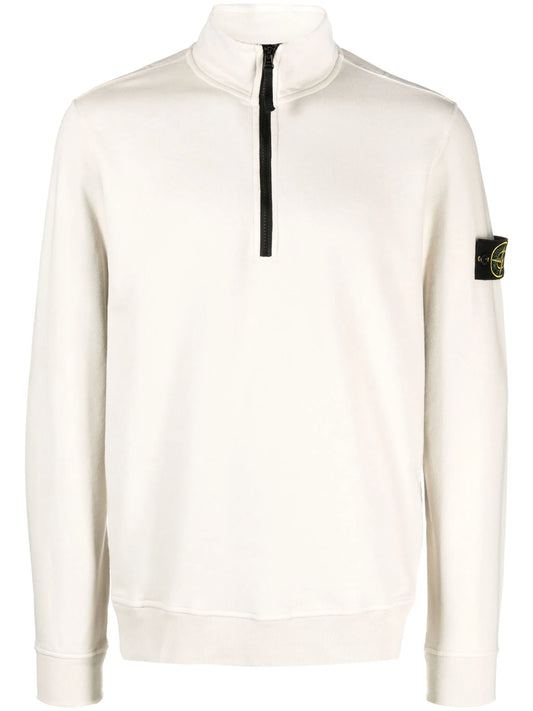 Compass-patch high-neck sweatshirt