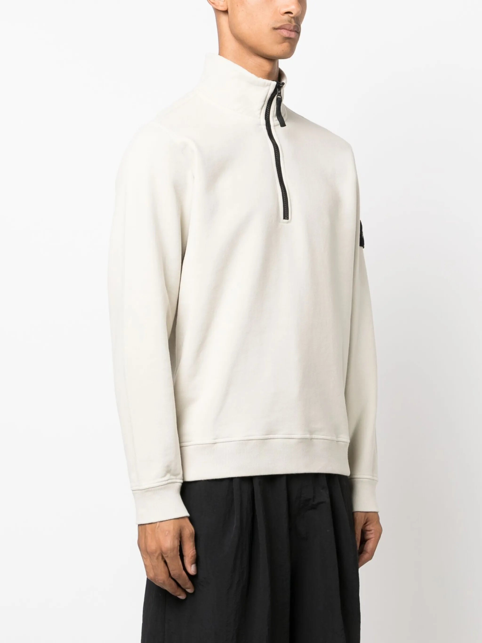 Compass-patch high-neck sweatshirt