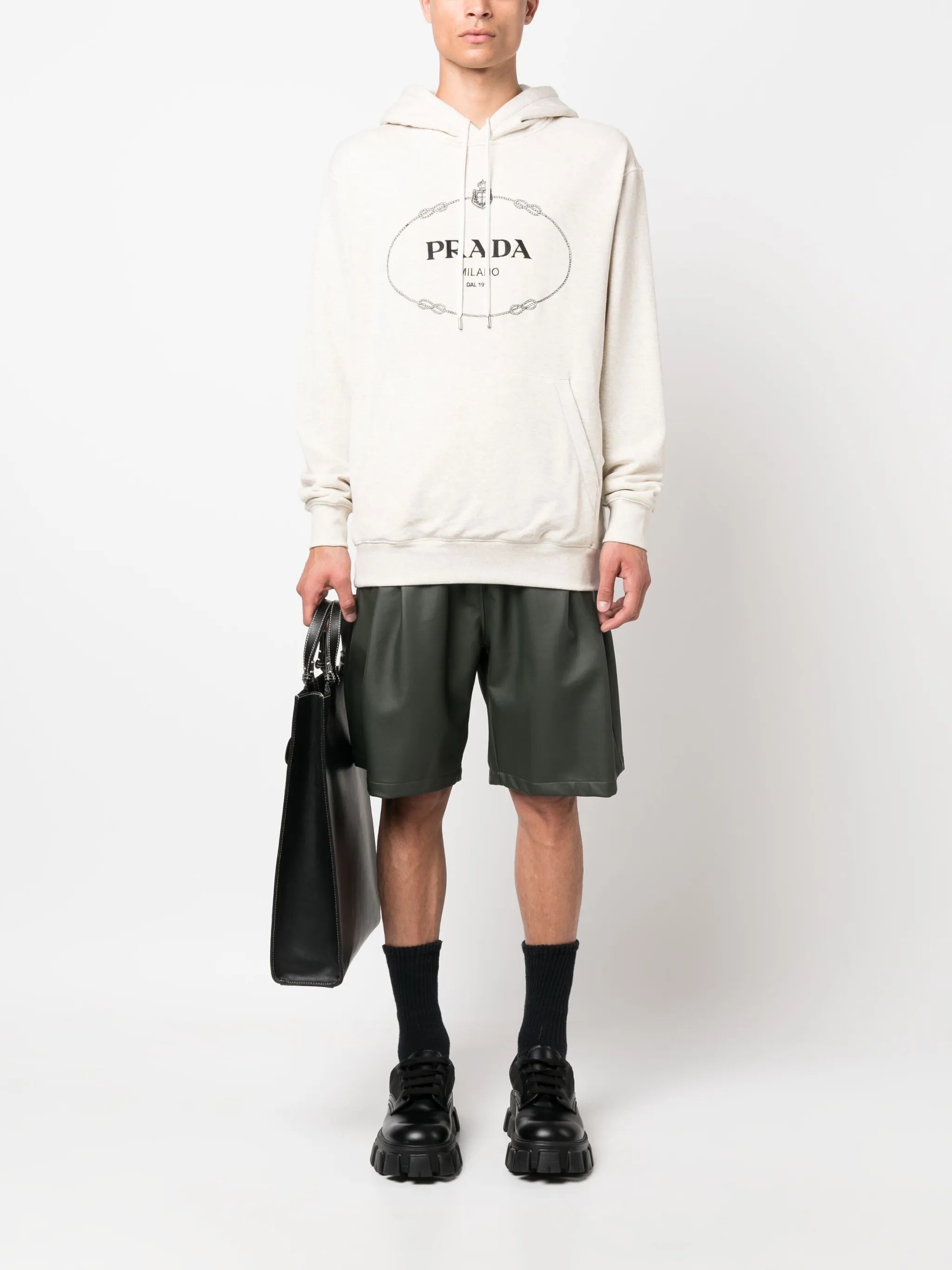 logo-print cotton hoodie
