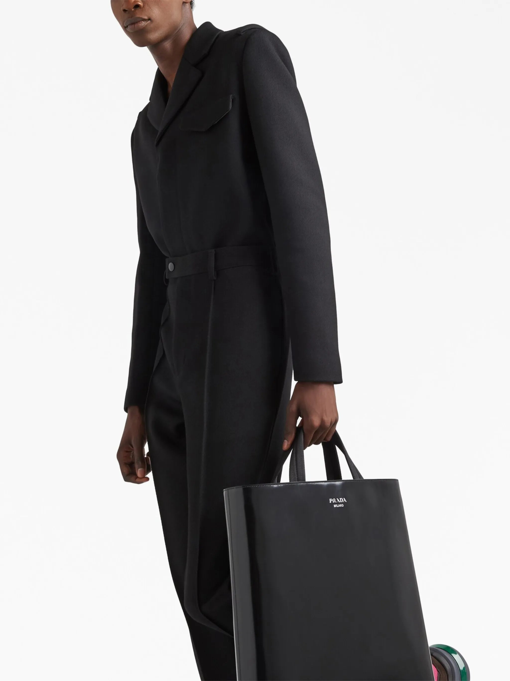 logo-stamp leather tote bag