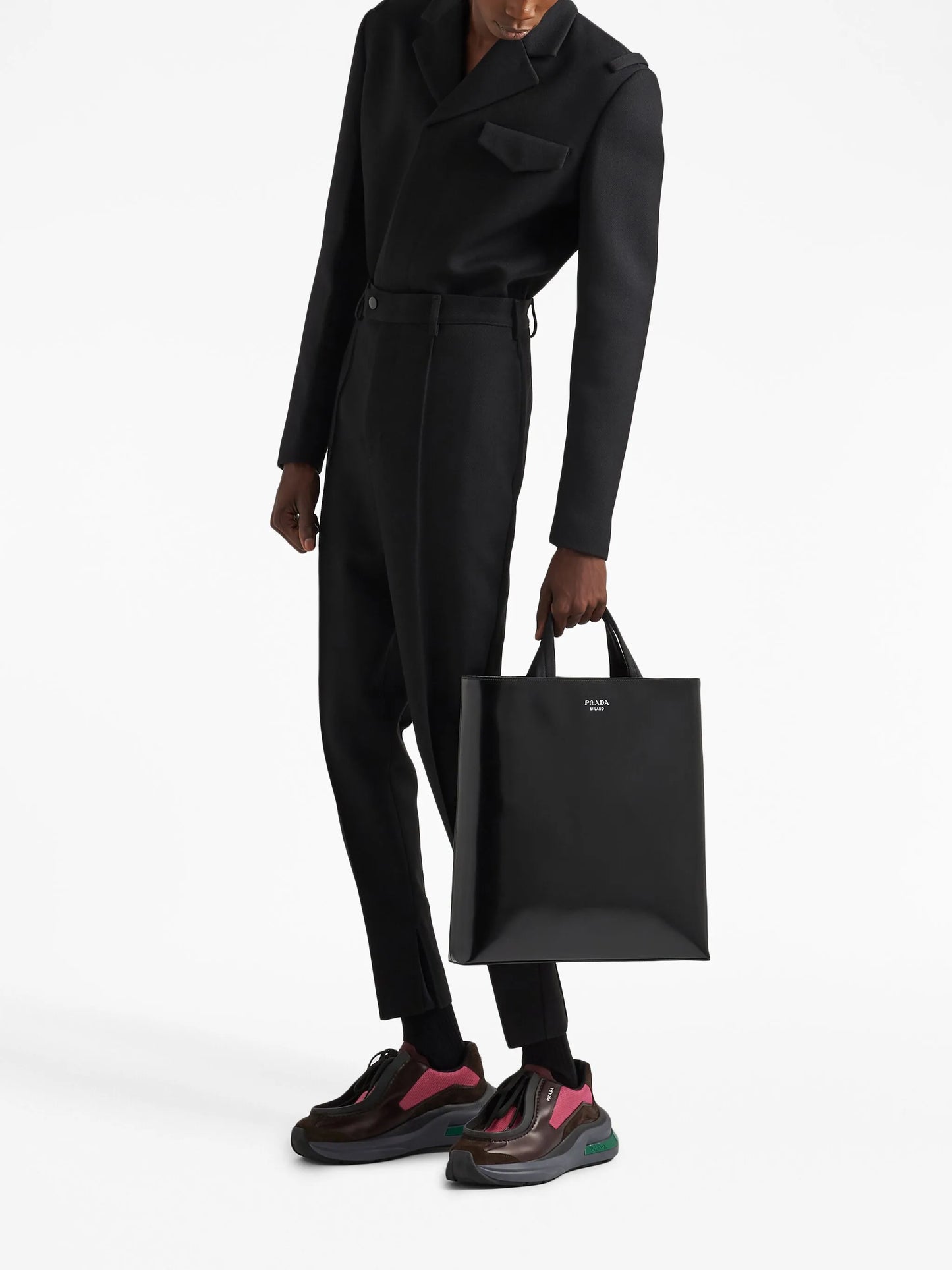 logo-stamp leather tote bag