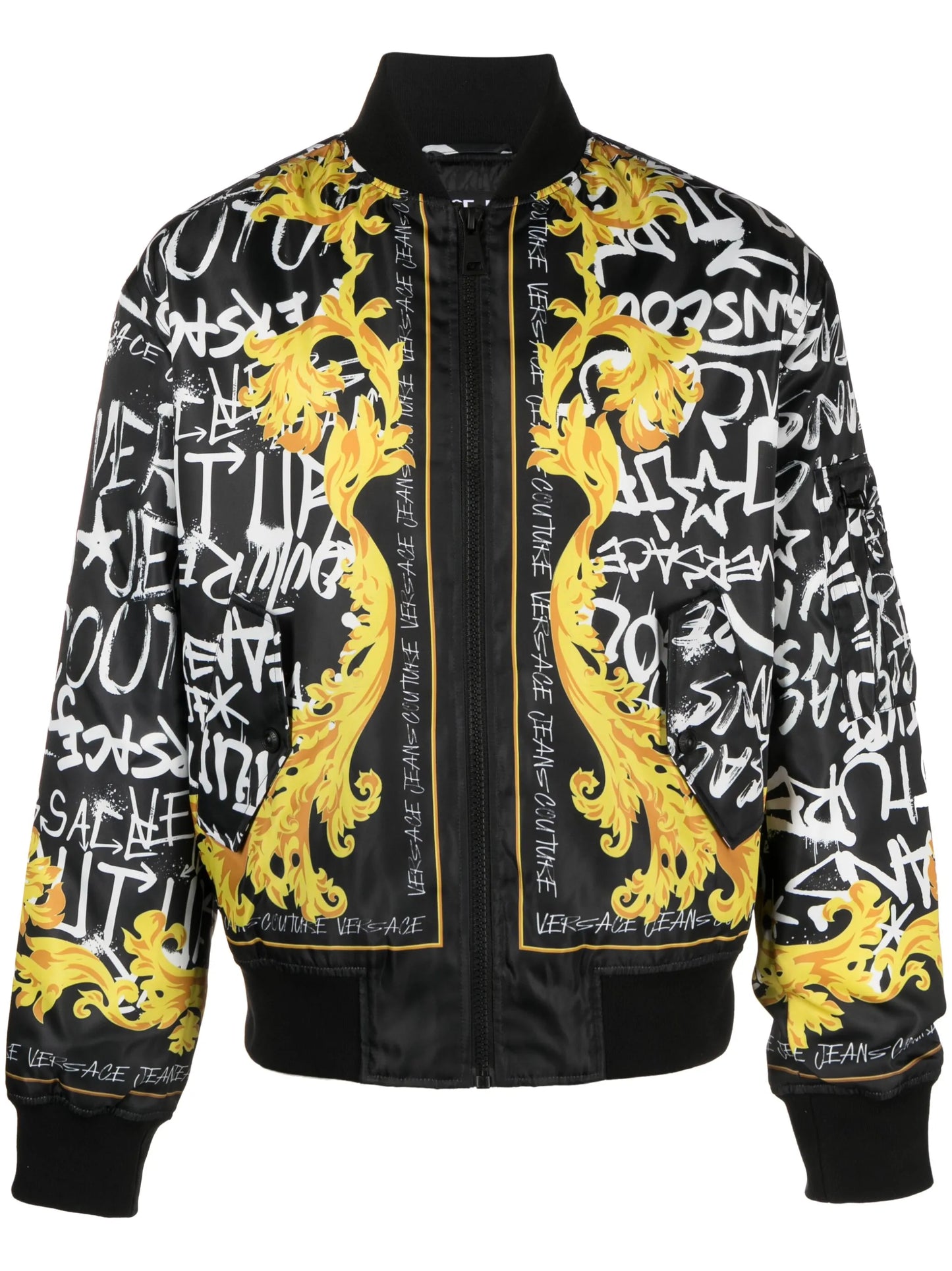 graphic-print bomber jacket