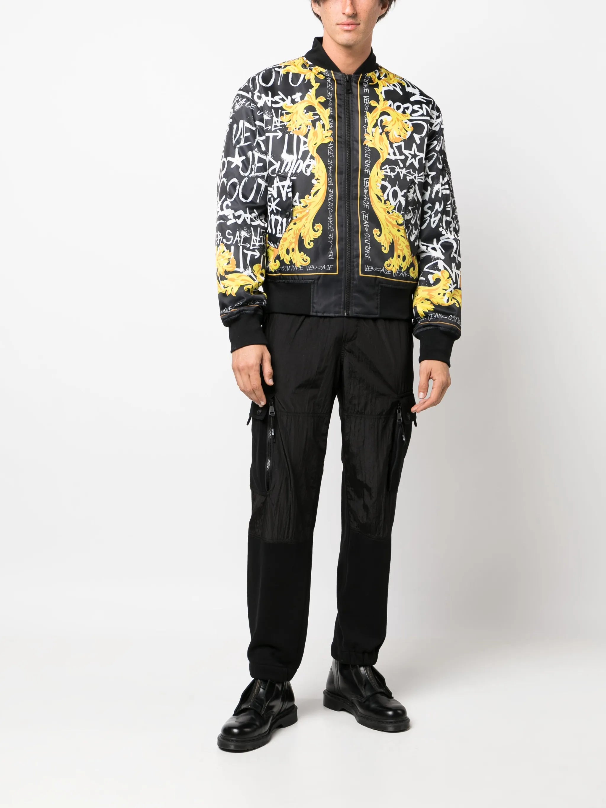 graphic-print bomber jacket