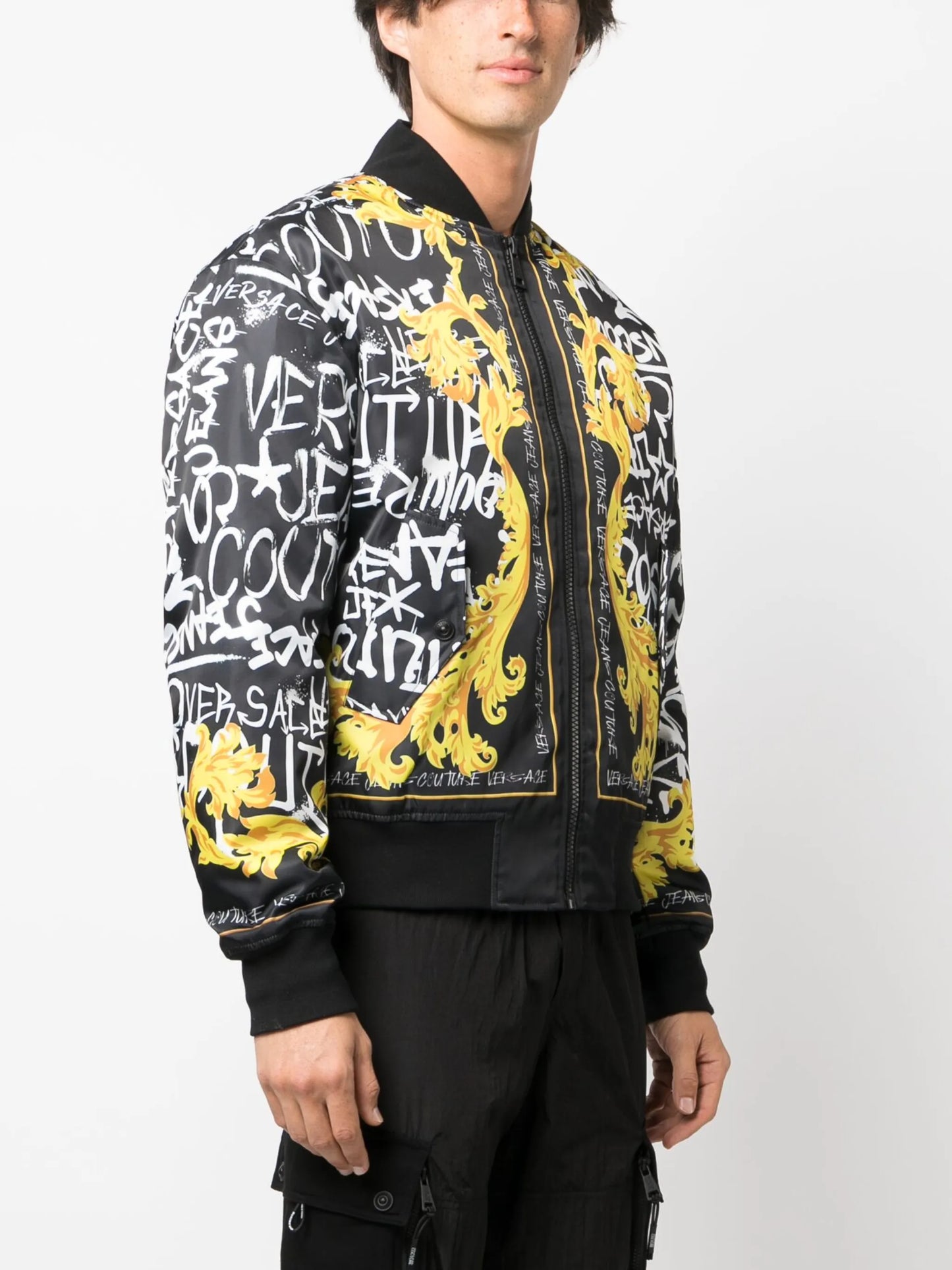 graphic-print bomber jacket