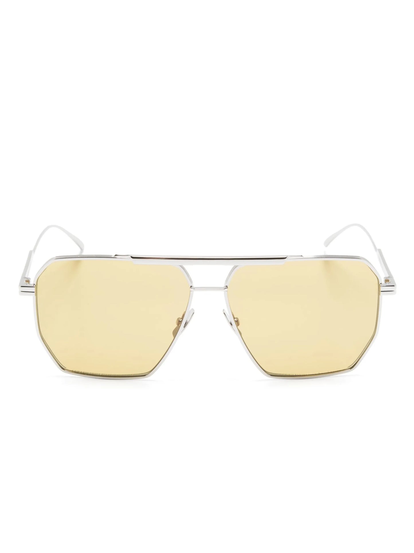 metallic pilot-frame sunglasses