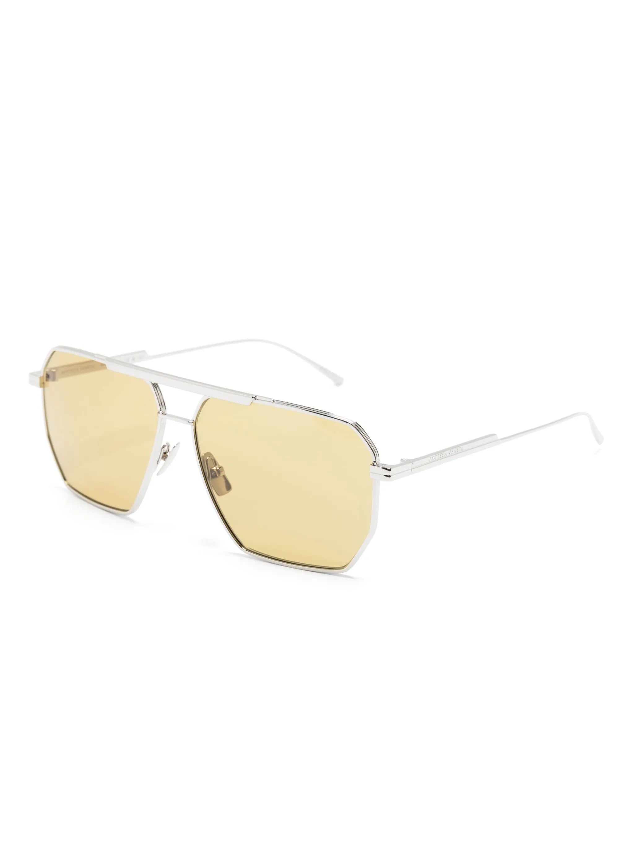metallic pilot-frame sunglasses
