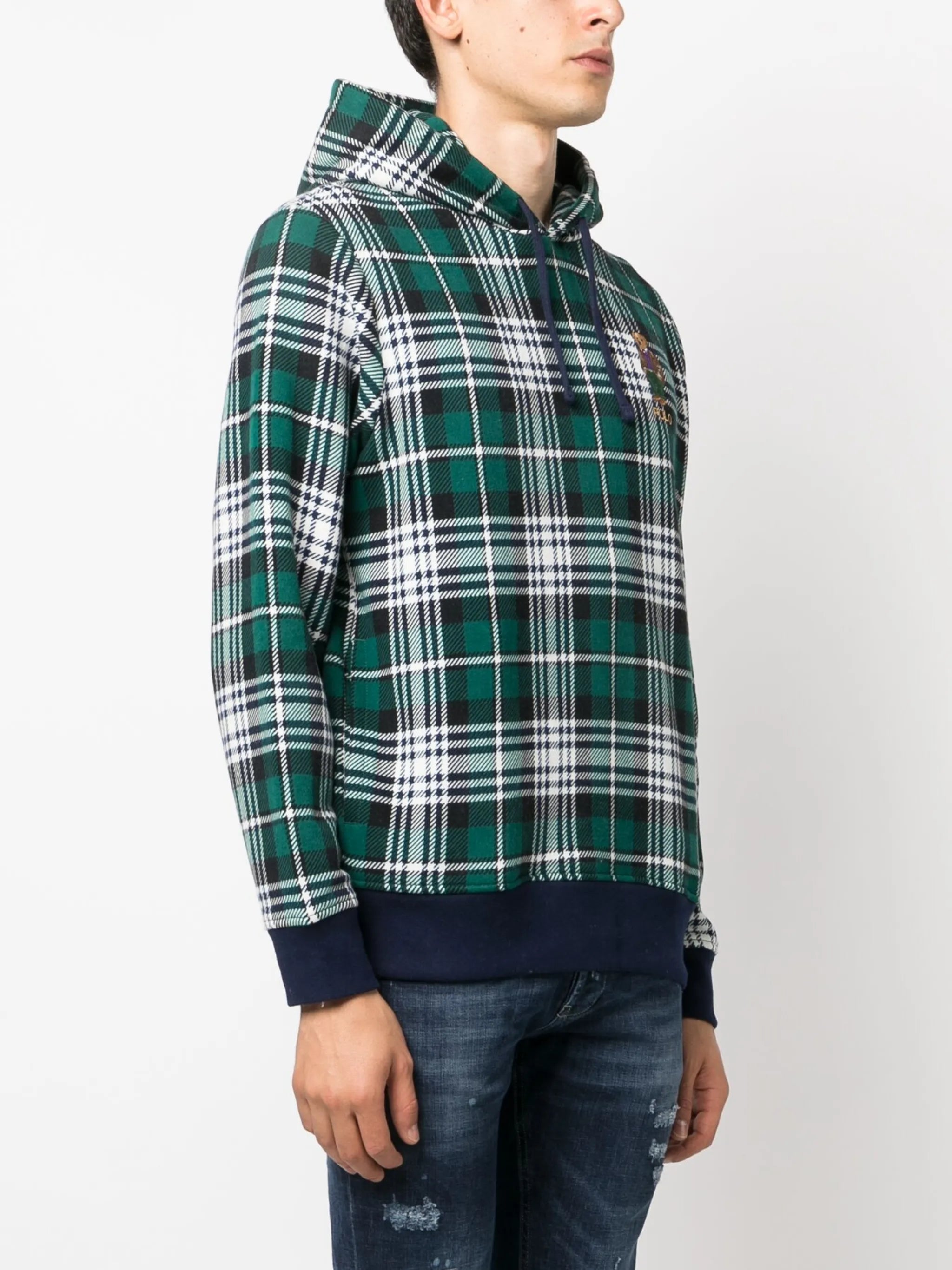 Polo Bear plaid hoodie