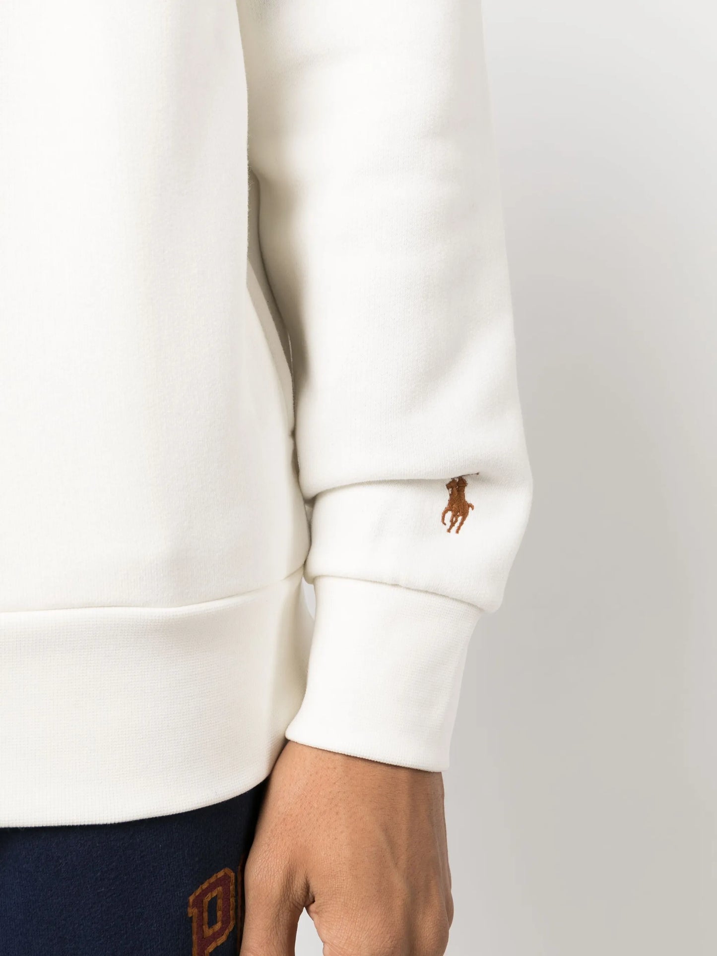 logo-embroidered cotton drawstring hoodie