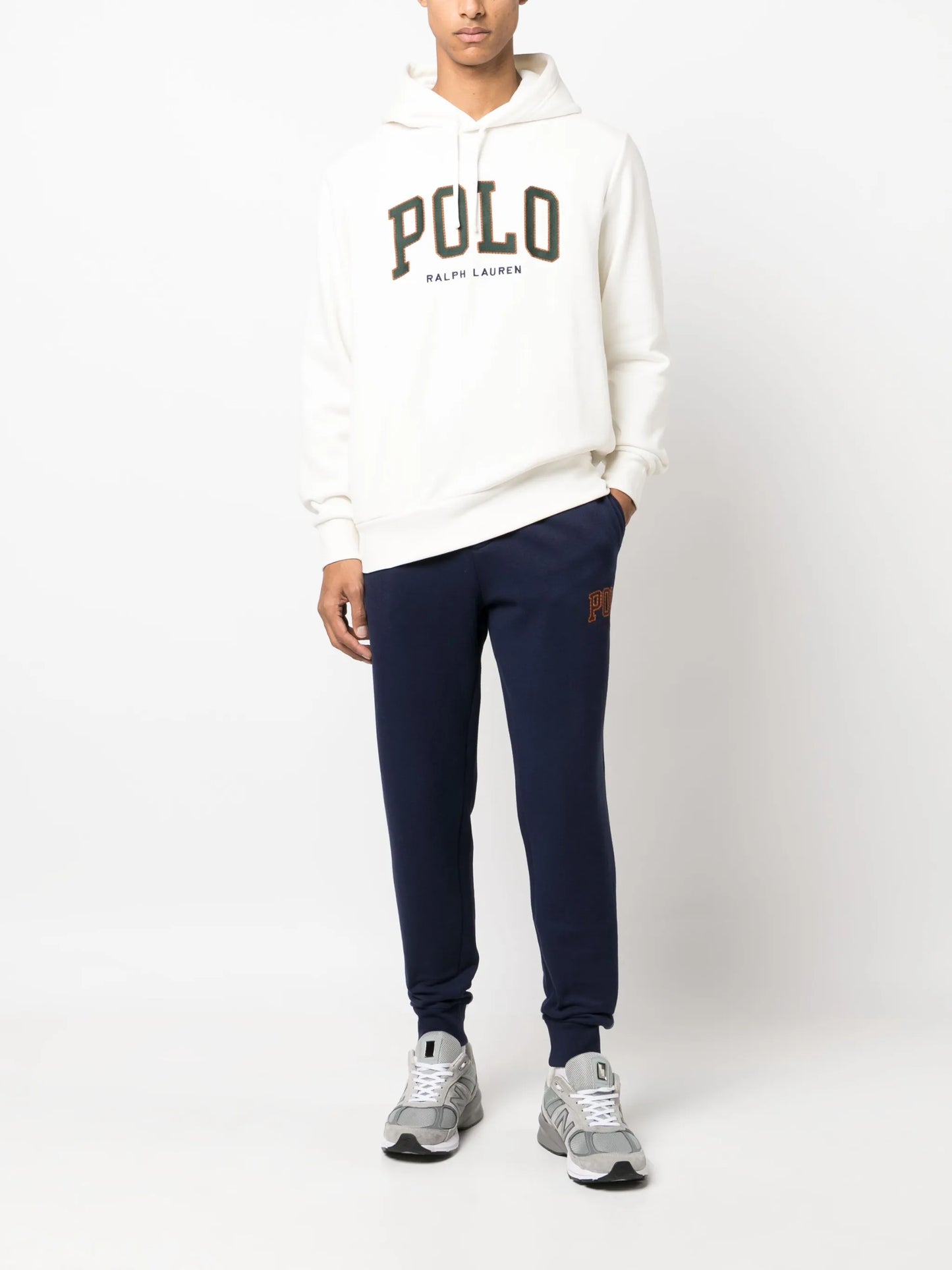 logo-embroidered cotton drawstring hoodie
