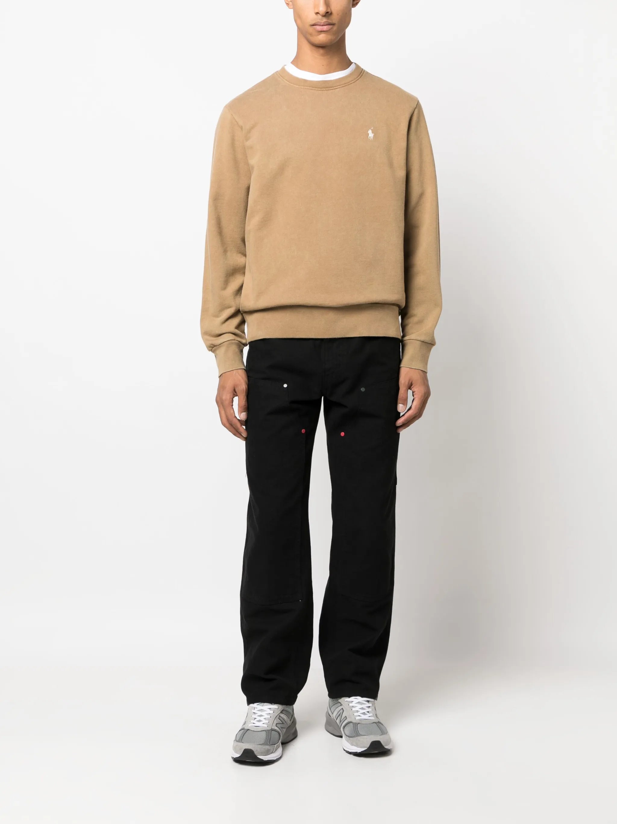 pony-embroidered cotton jumper