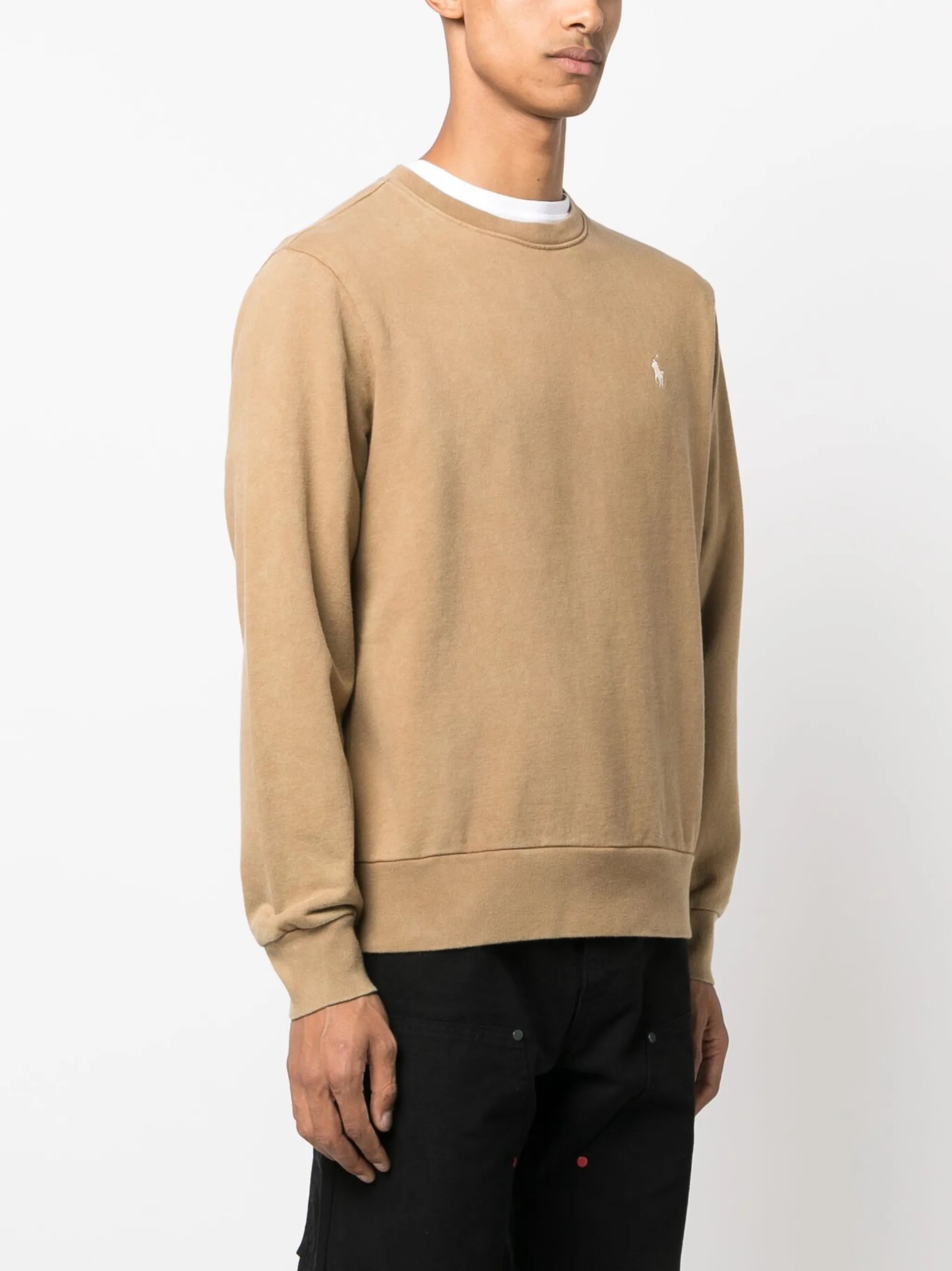 pony-embroidered cotton jumper