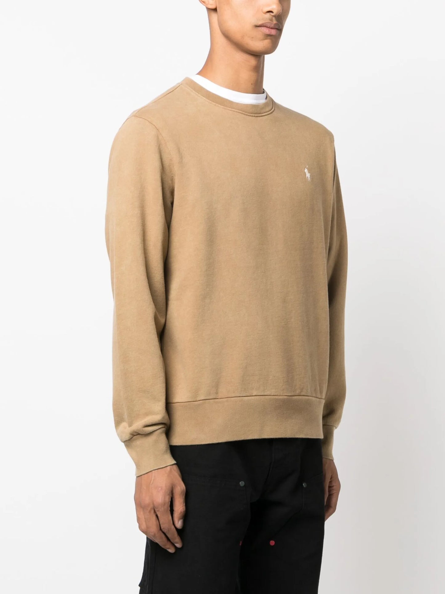 pony-embroidered cotton jumper