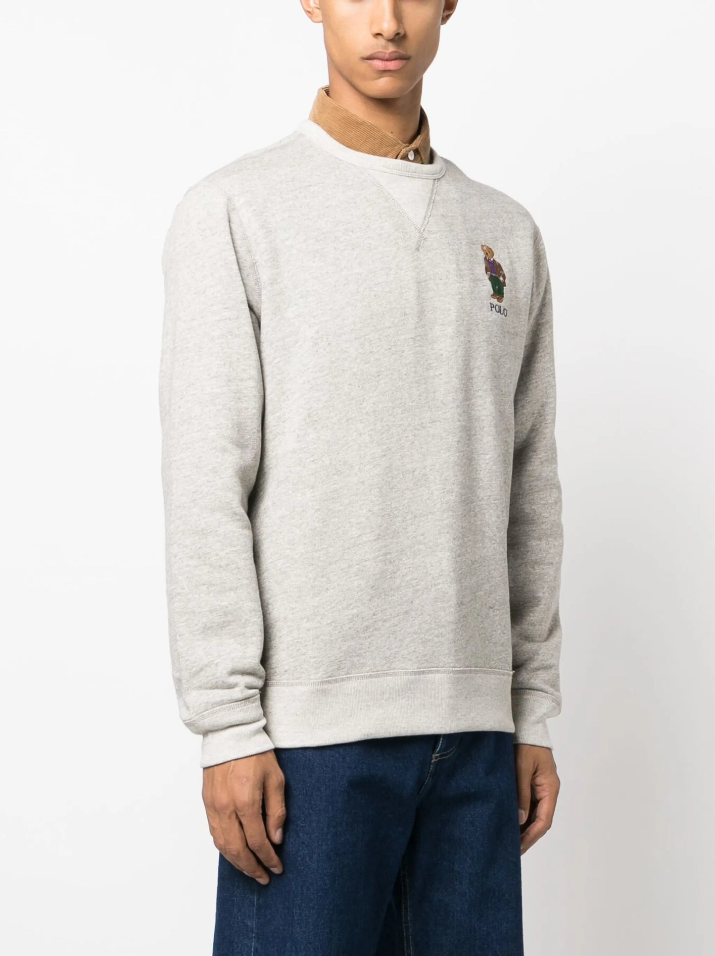 polo-embroidered cotton sweatshirt