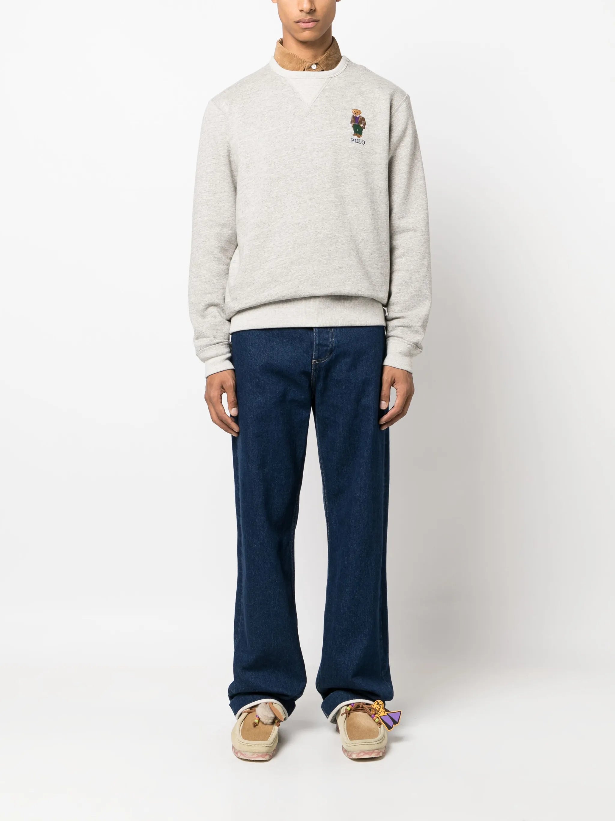 polo-embroidered cotton sweatshirt