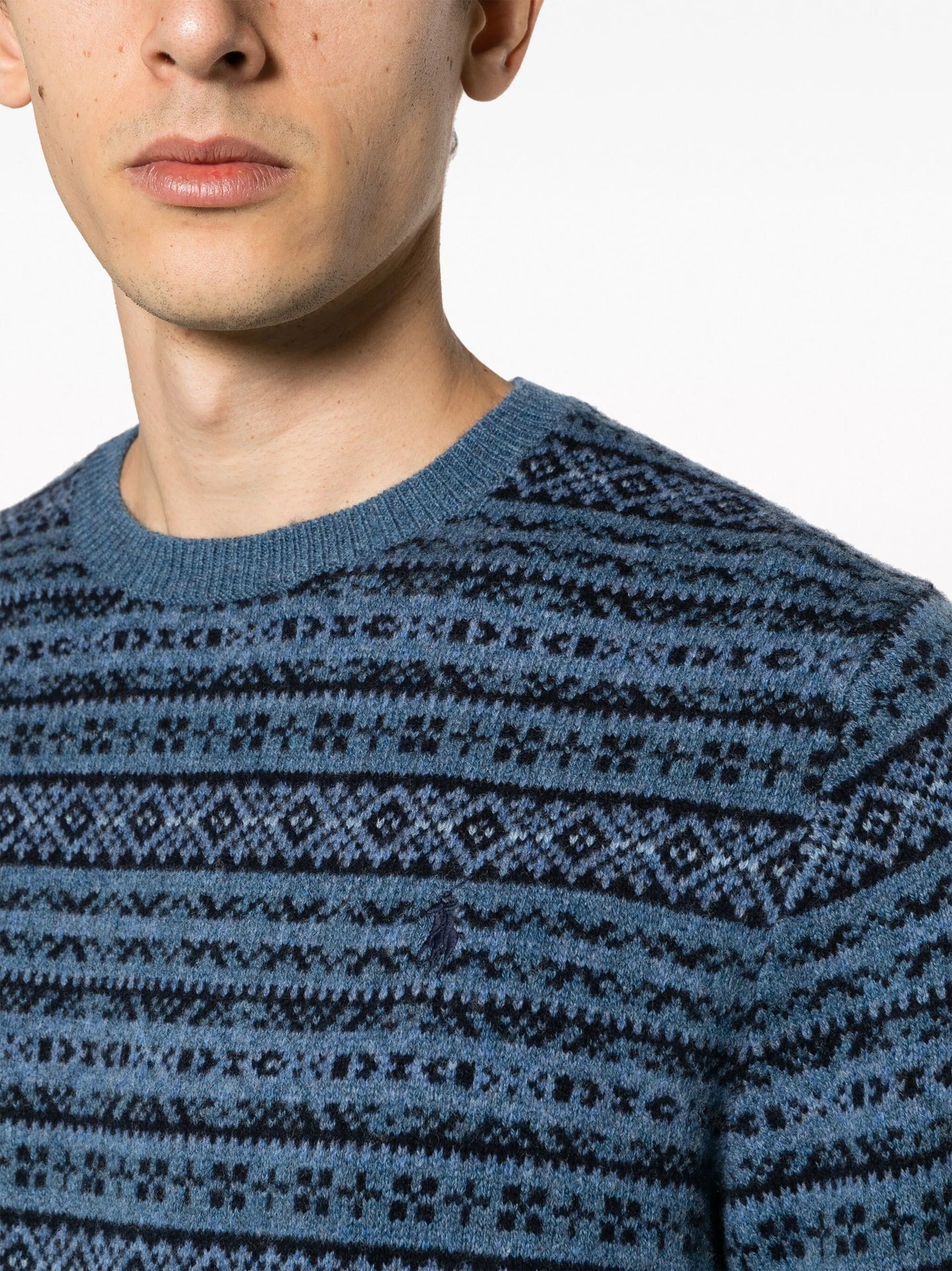 intarsia-knit wool jumper