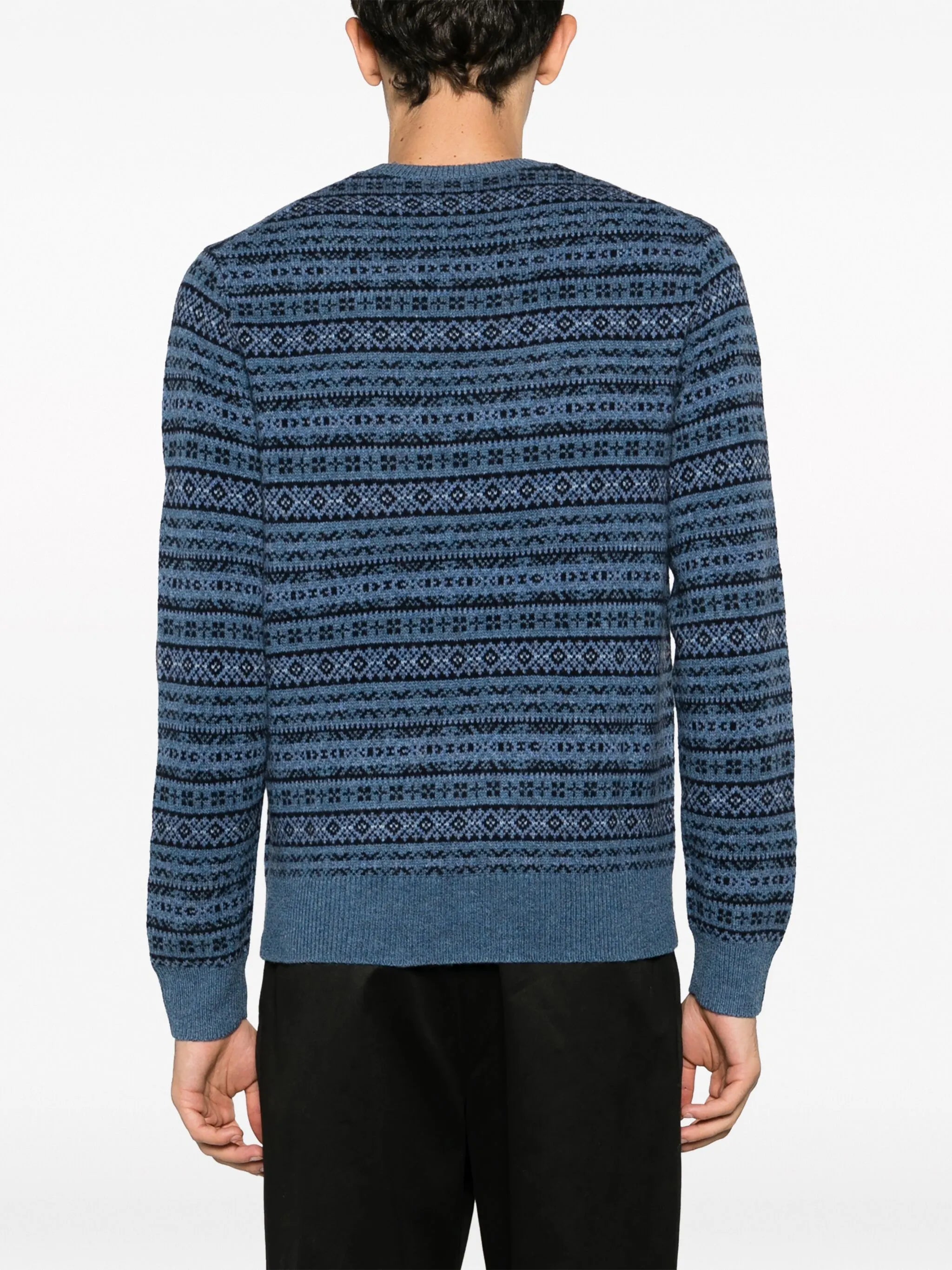 intarsia-knit wool jumper