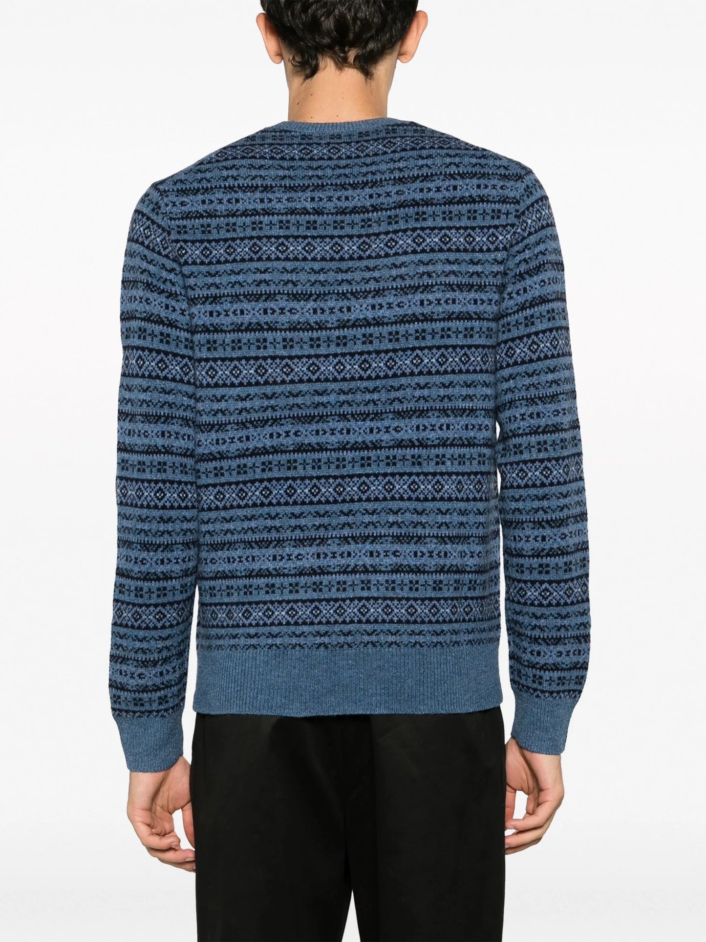 intarsia-knit wool jumper