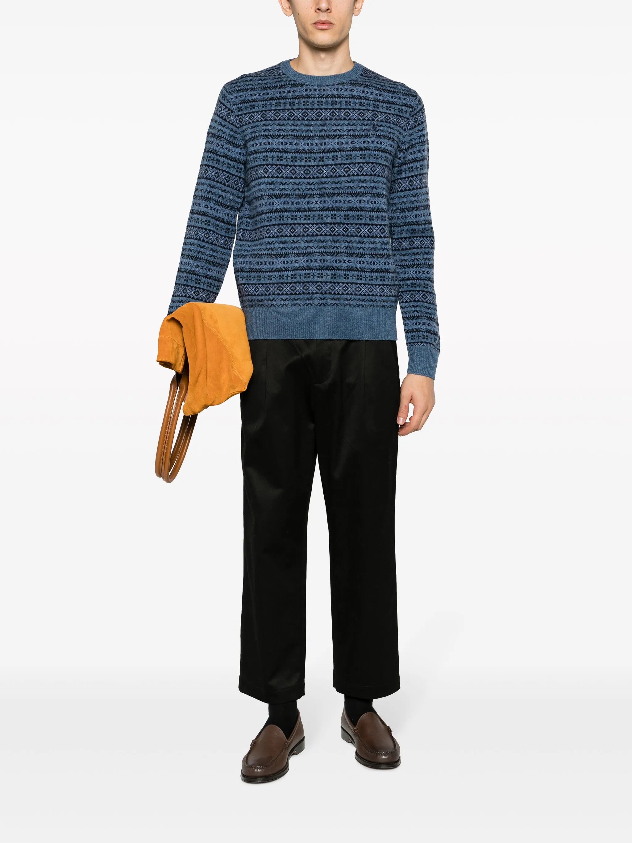 intarsia-knit wool jumper