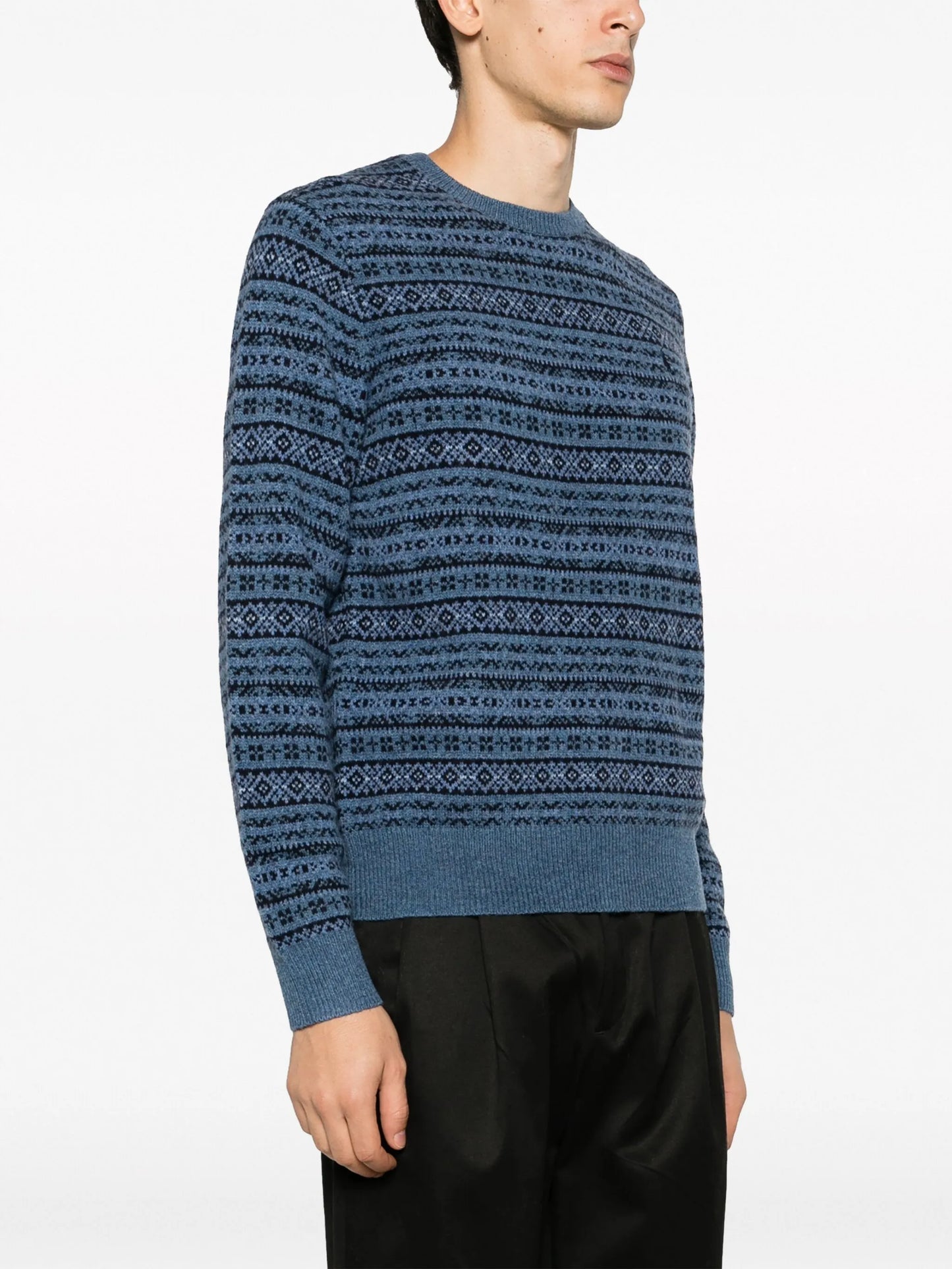 intarsia-knit wool jumper