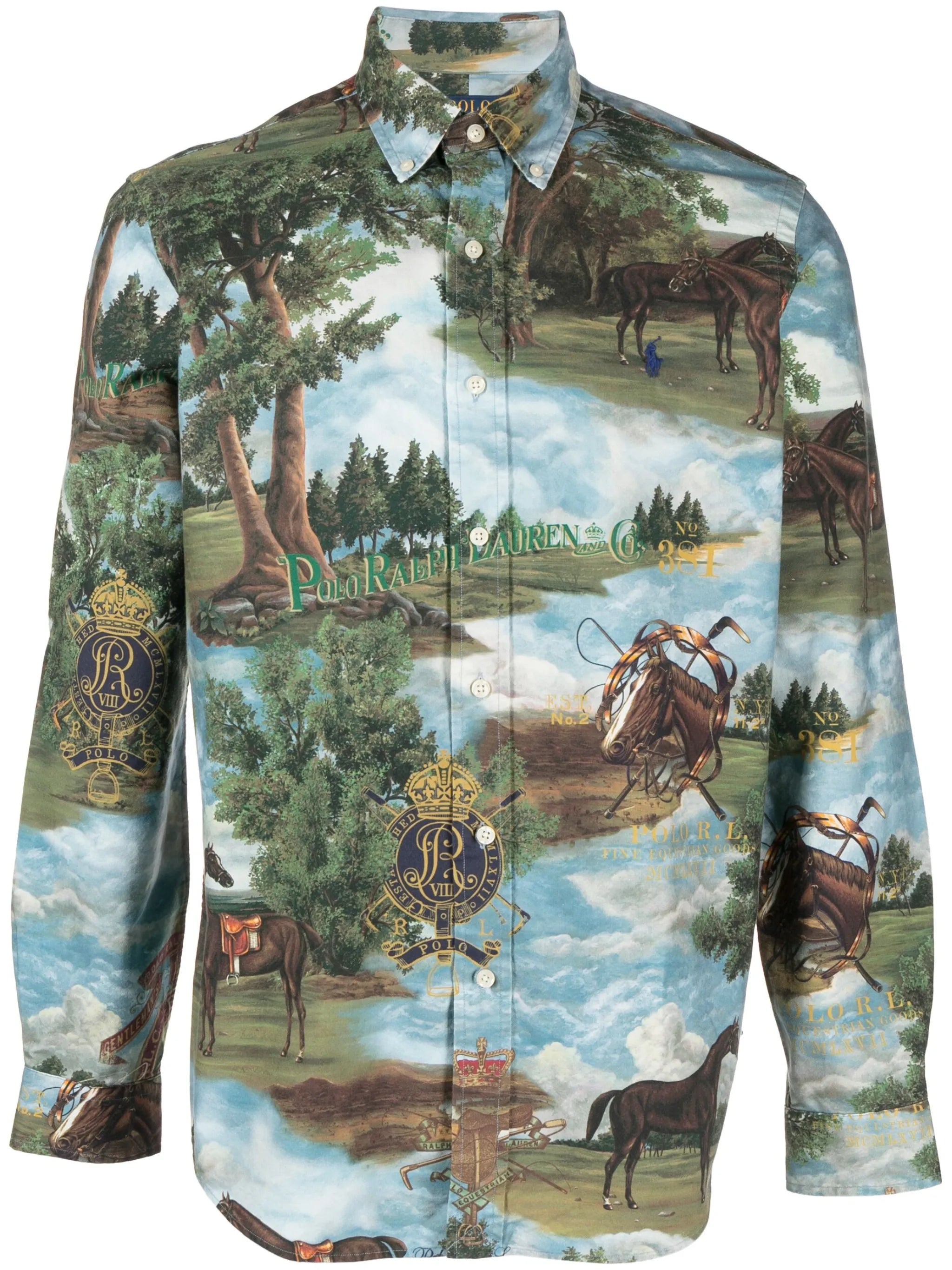 graphic-print cotton shirt