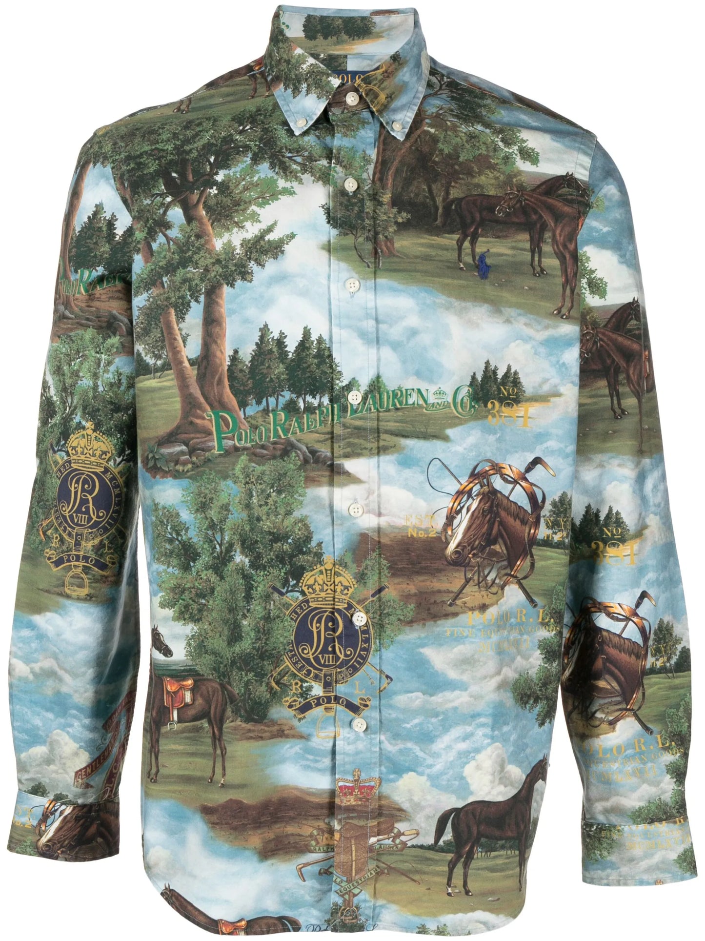 graphic-print cotton shirt