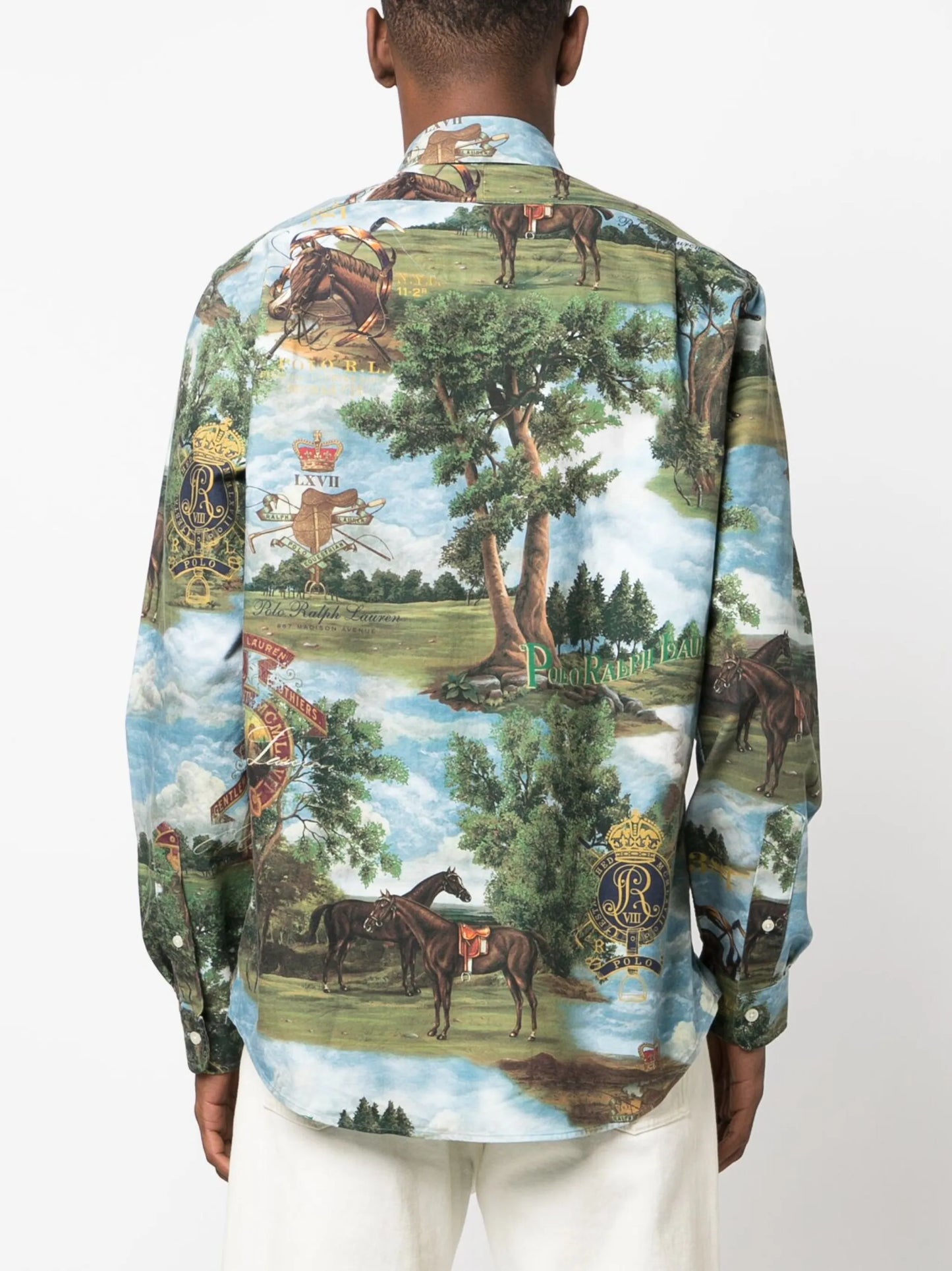 graphic-print cotton shirt