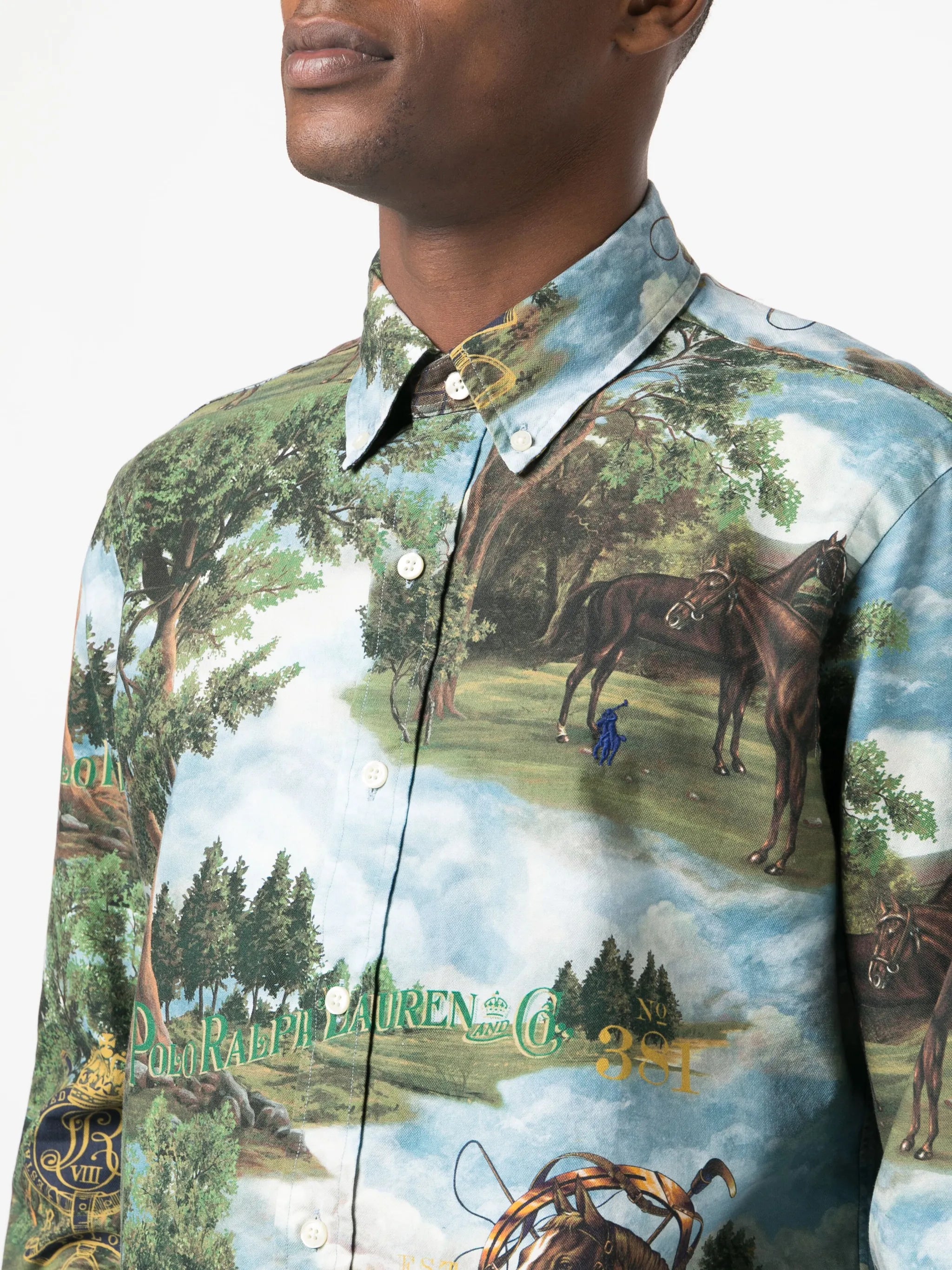 graphic-print cotton shirt