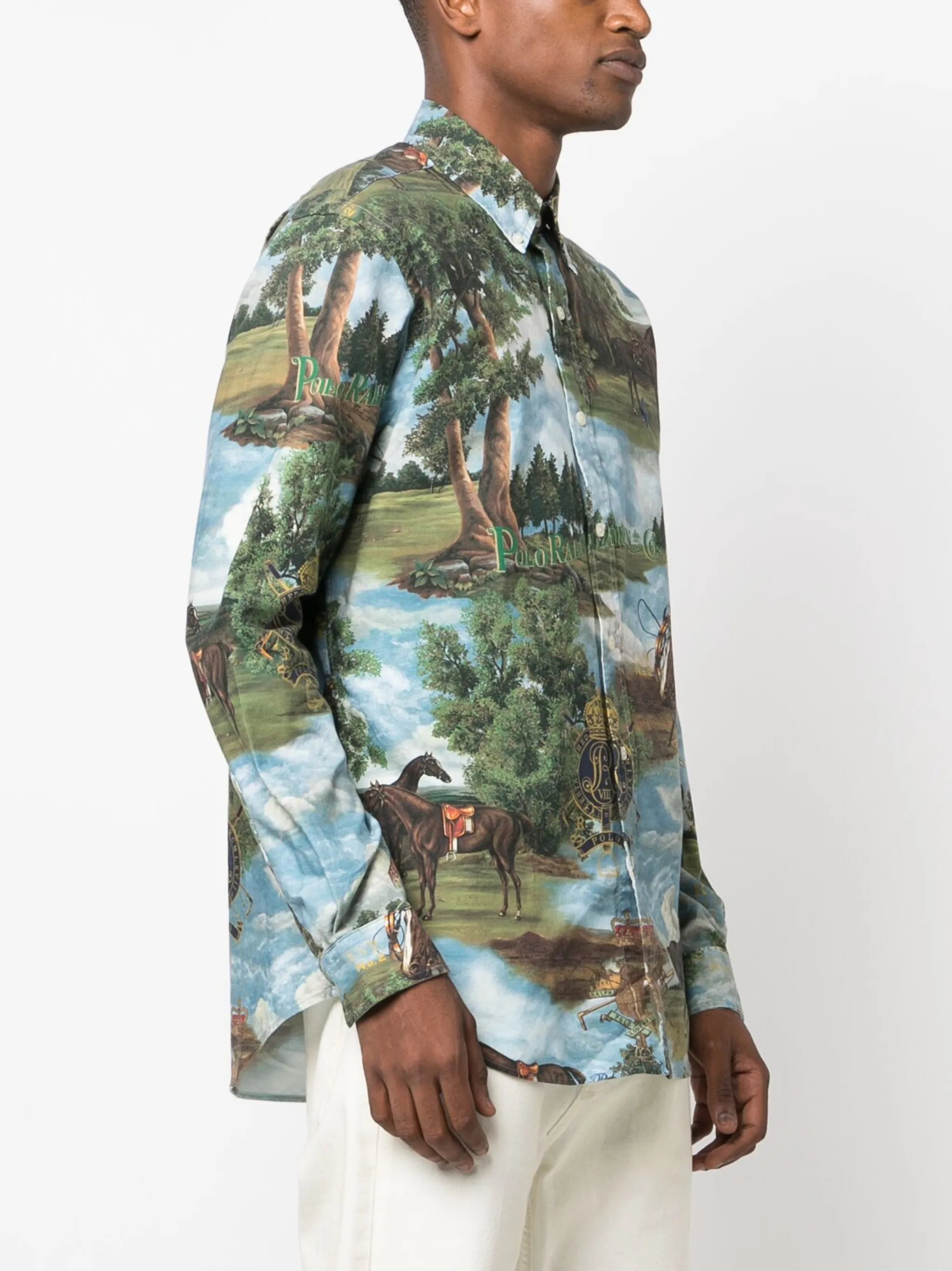 graphic-print cotton shirt