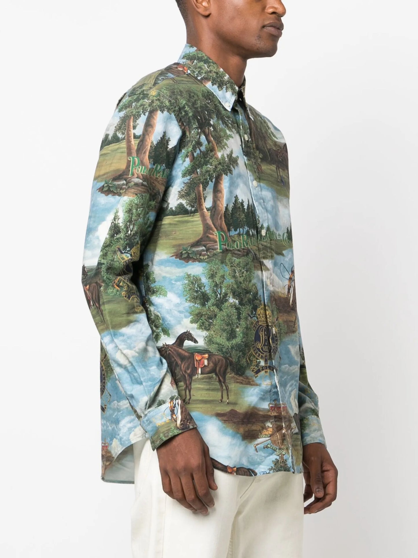 graphic-print cotton shirt