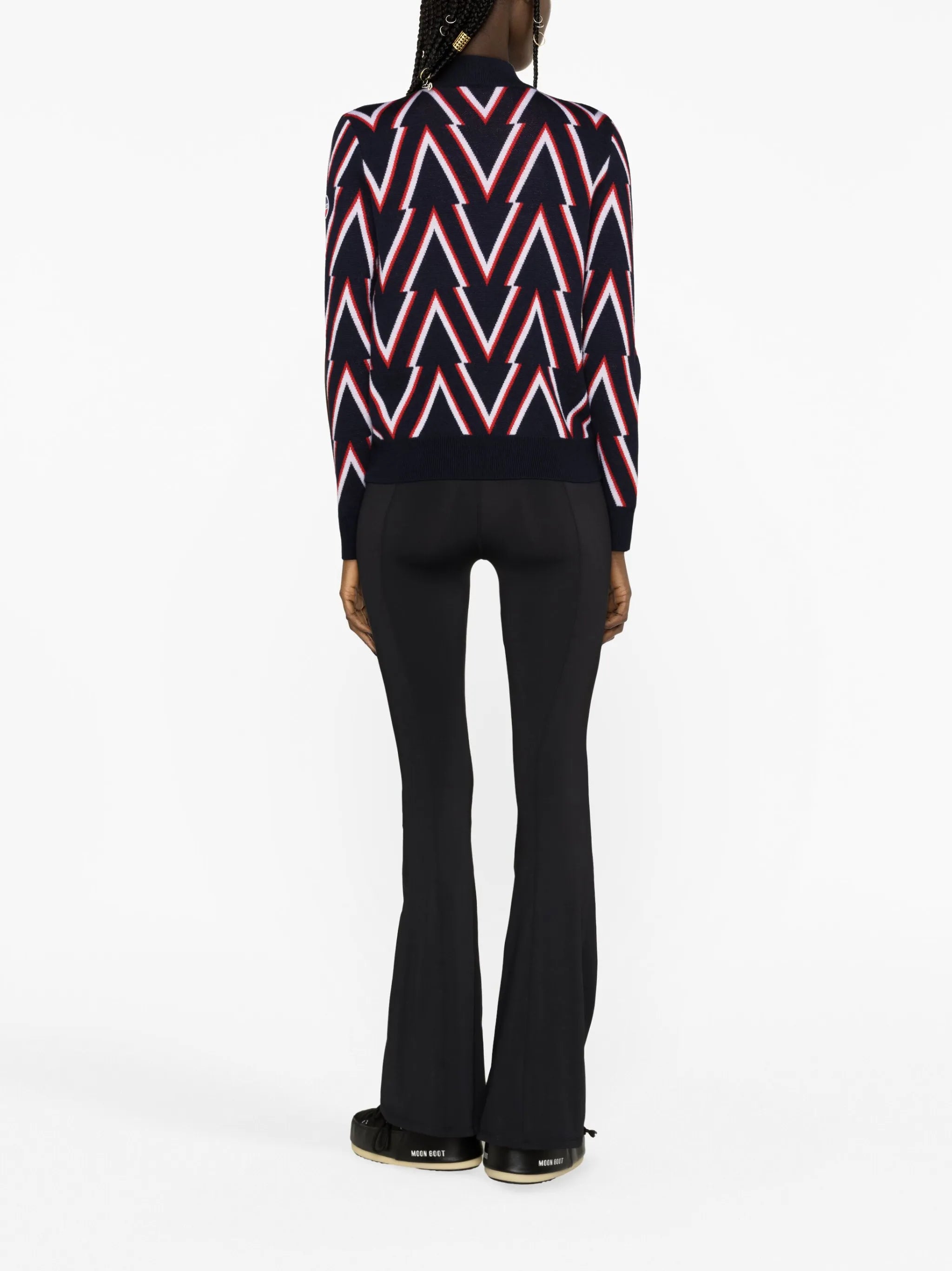 Meera chevron-jacquard wool jumper