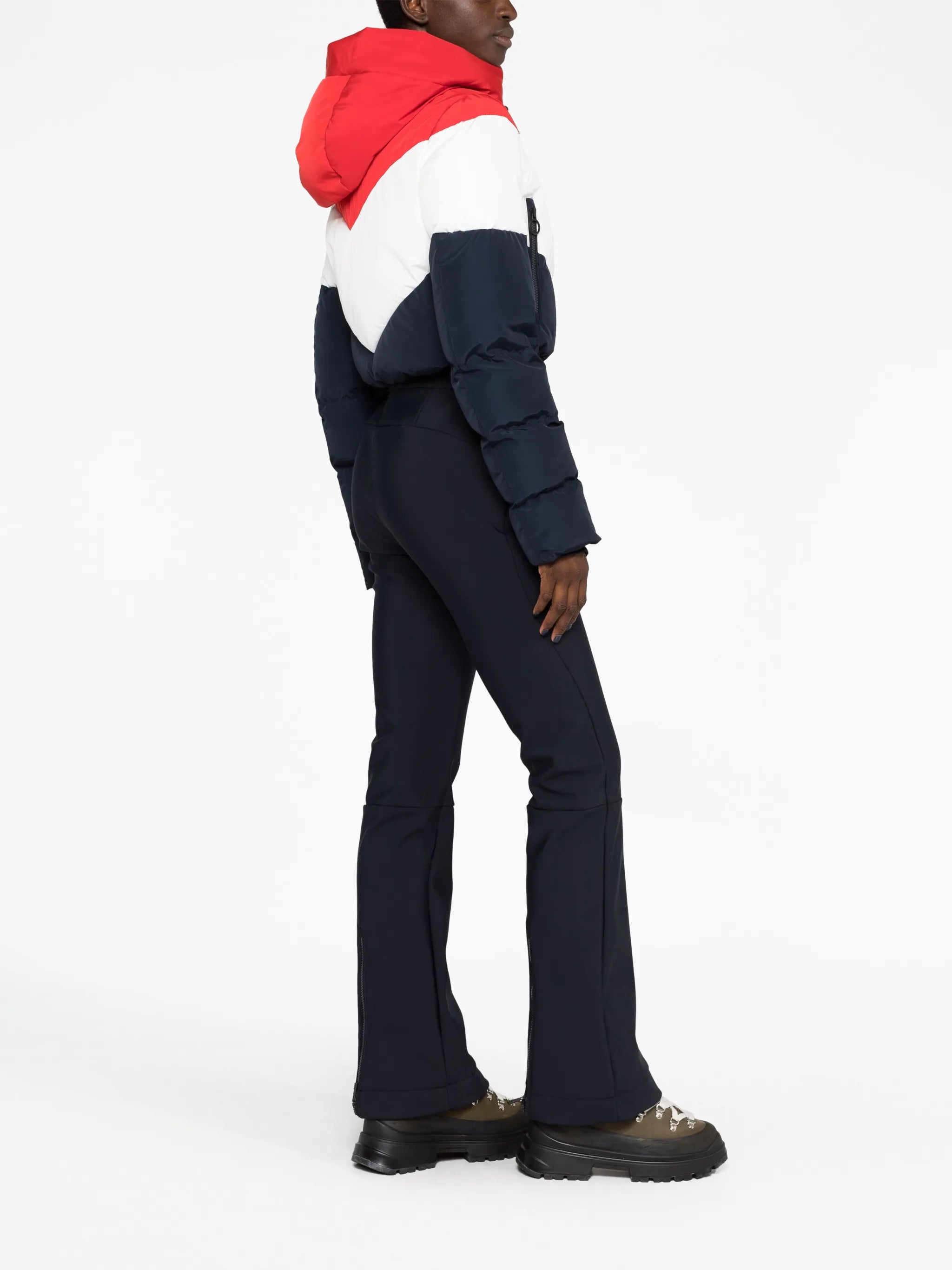 Kira contrast-panel ski suit