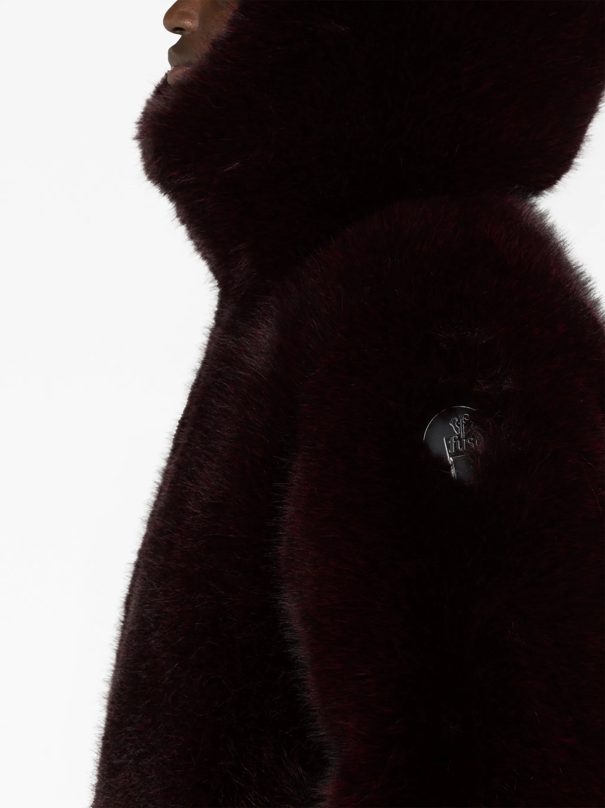 hooded faux-fur jacket