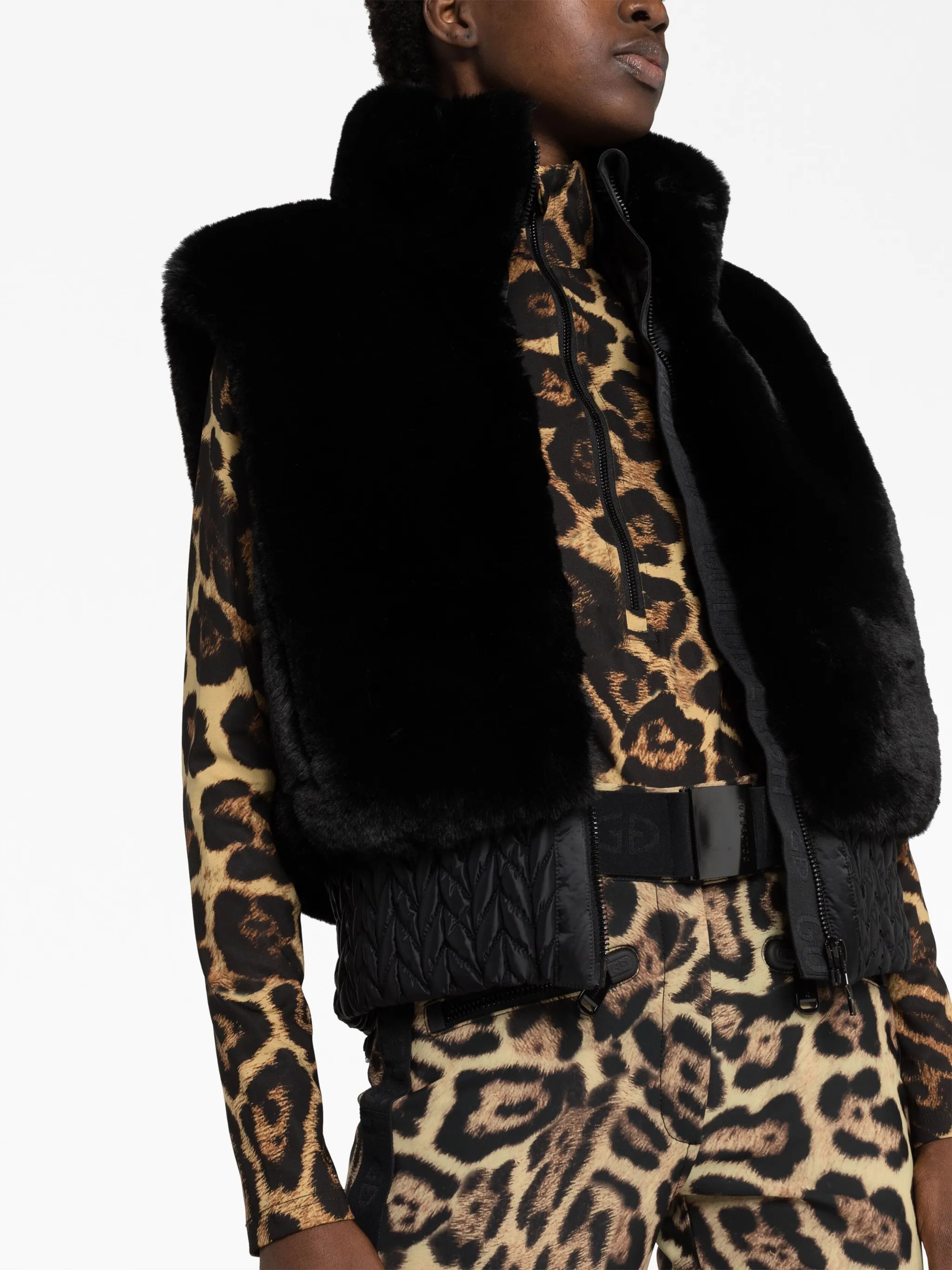 Sophia zip-up fur gilet