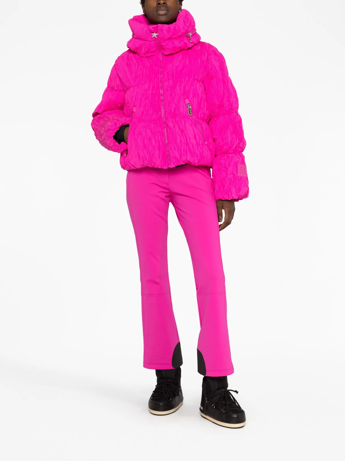 Candyfloss quilted ski jacket