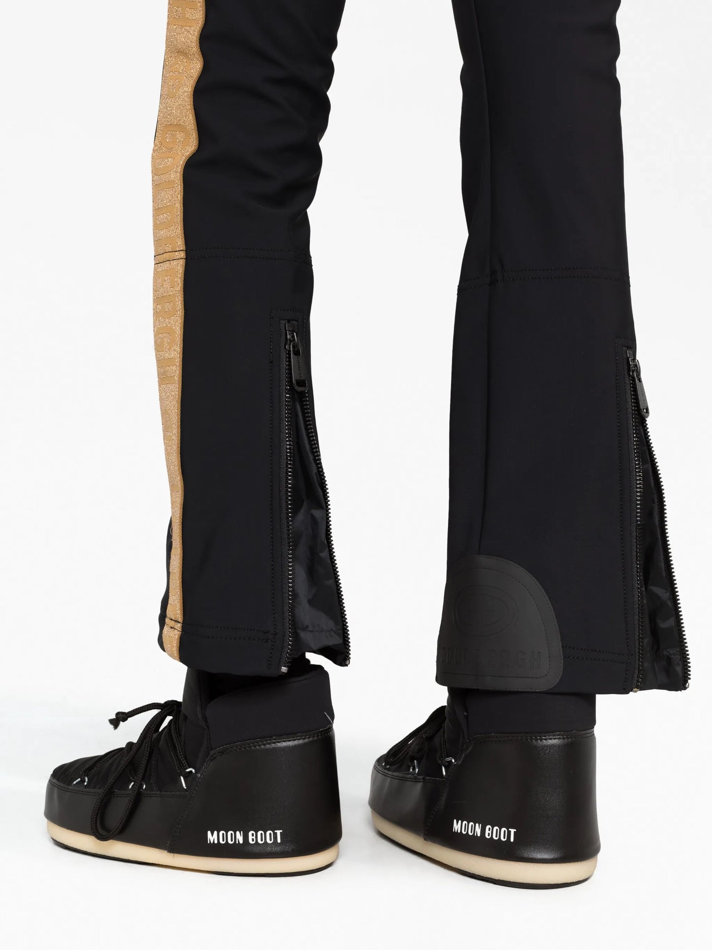 side-stripe belted ski trousers