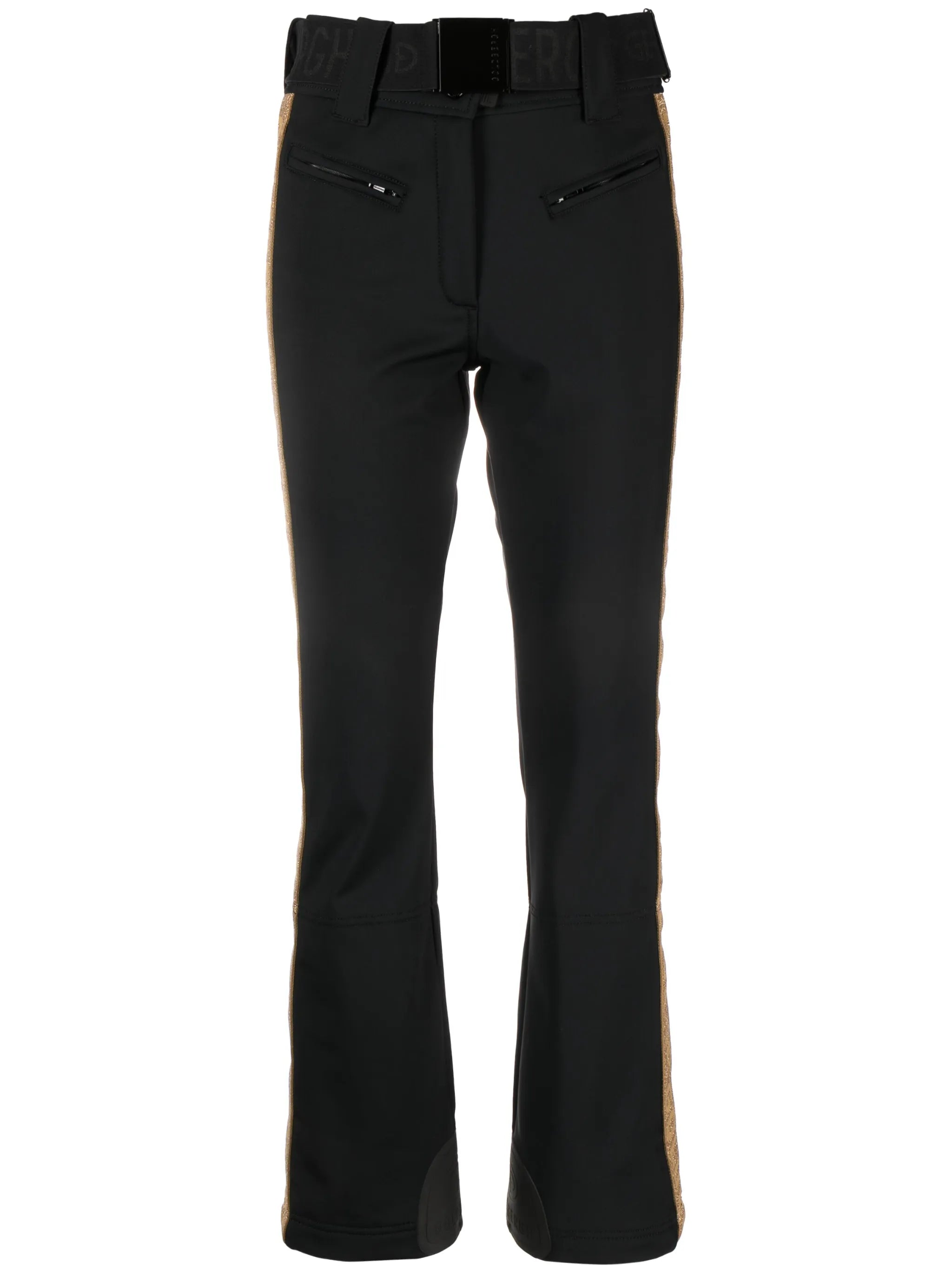 side-stripe belted ski trousers